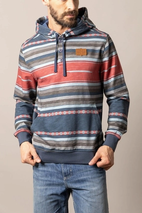 Kimes Ranch Mens Cantura Navy Cotton Blend Hoodie Anti Pill Fabric Tech