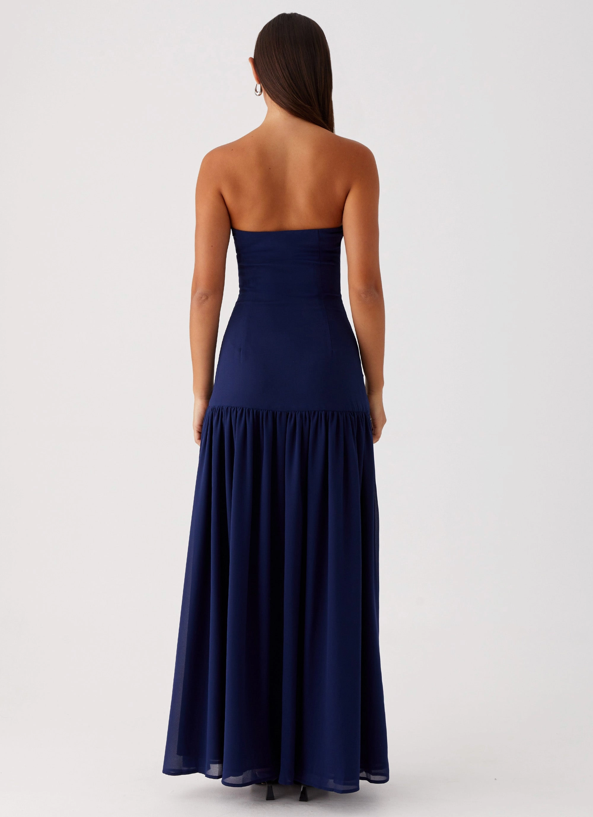 Eden Strapless Maxi Dress - Navy Insulated Coat
