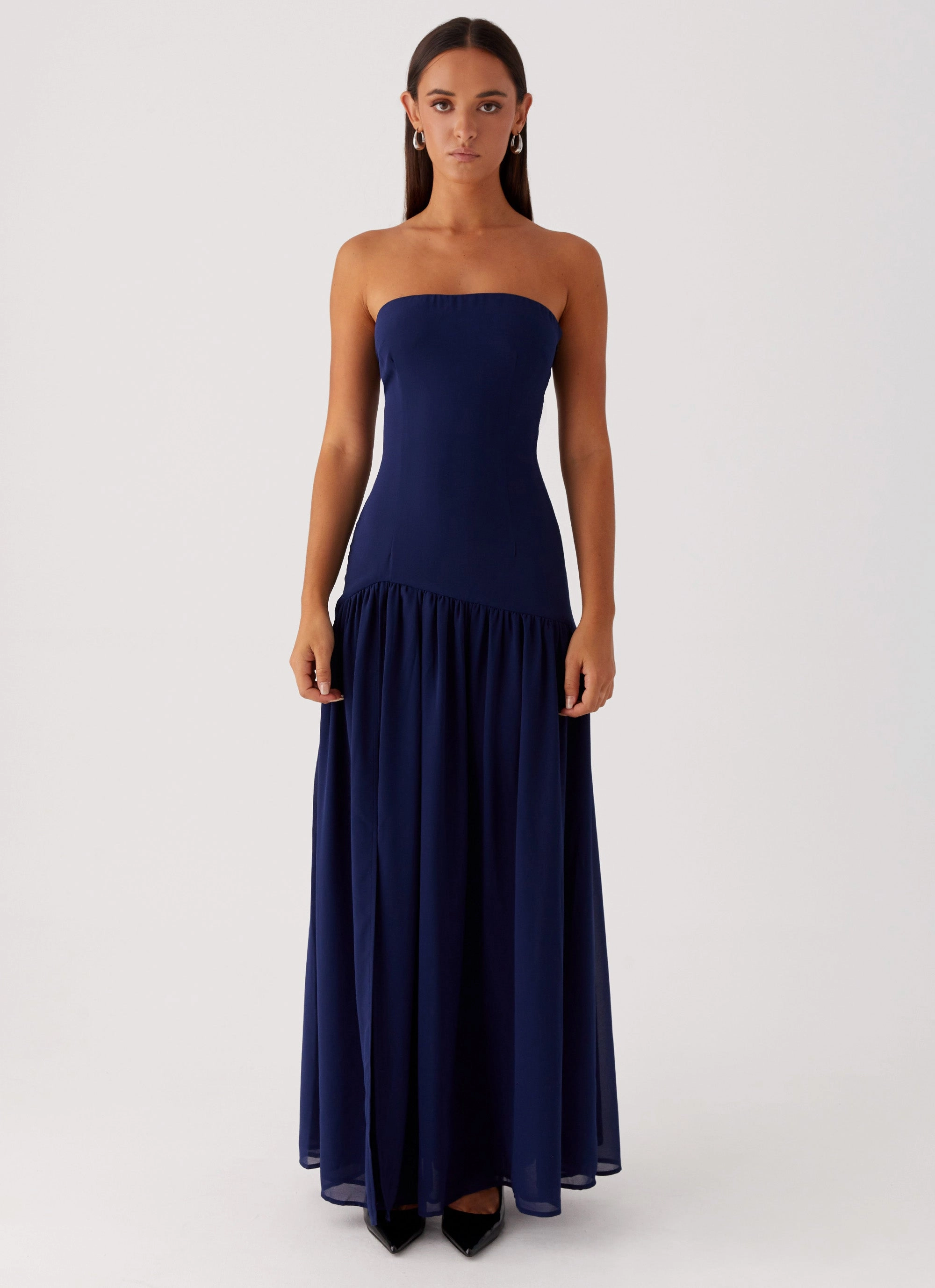 Fashionable Coat Eden Strapless Maxi Dress - Navy