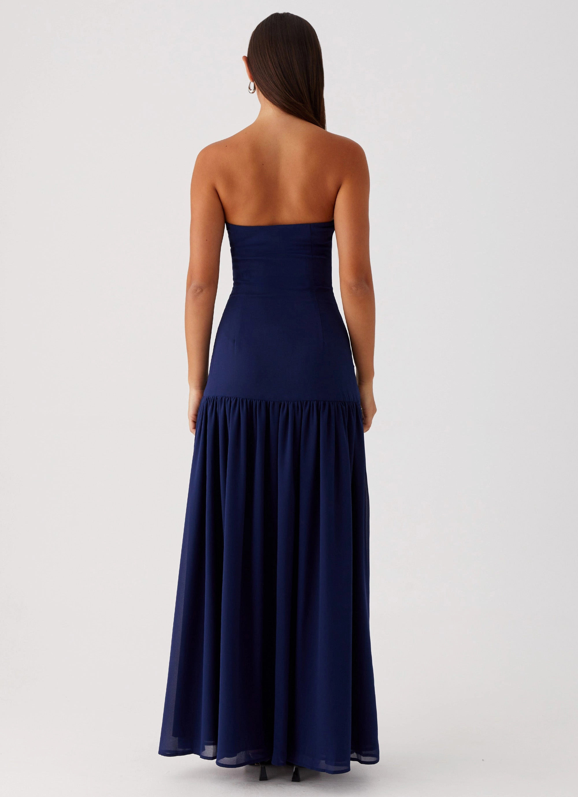 Practical Coat Eden Strapless Maxi Dress - Navy