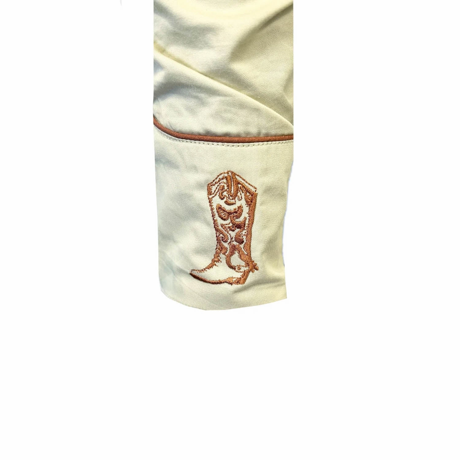 Unstructured Shoulder Limited Edition Rockmount Mens Guitar Boot and Hat White 100% Cotton L/S Shirt