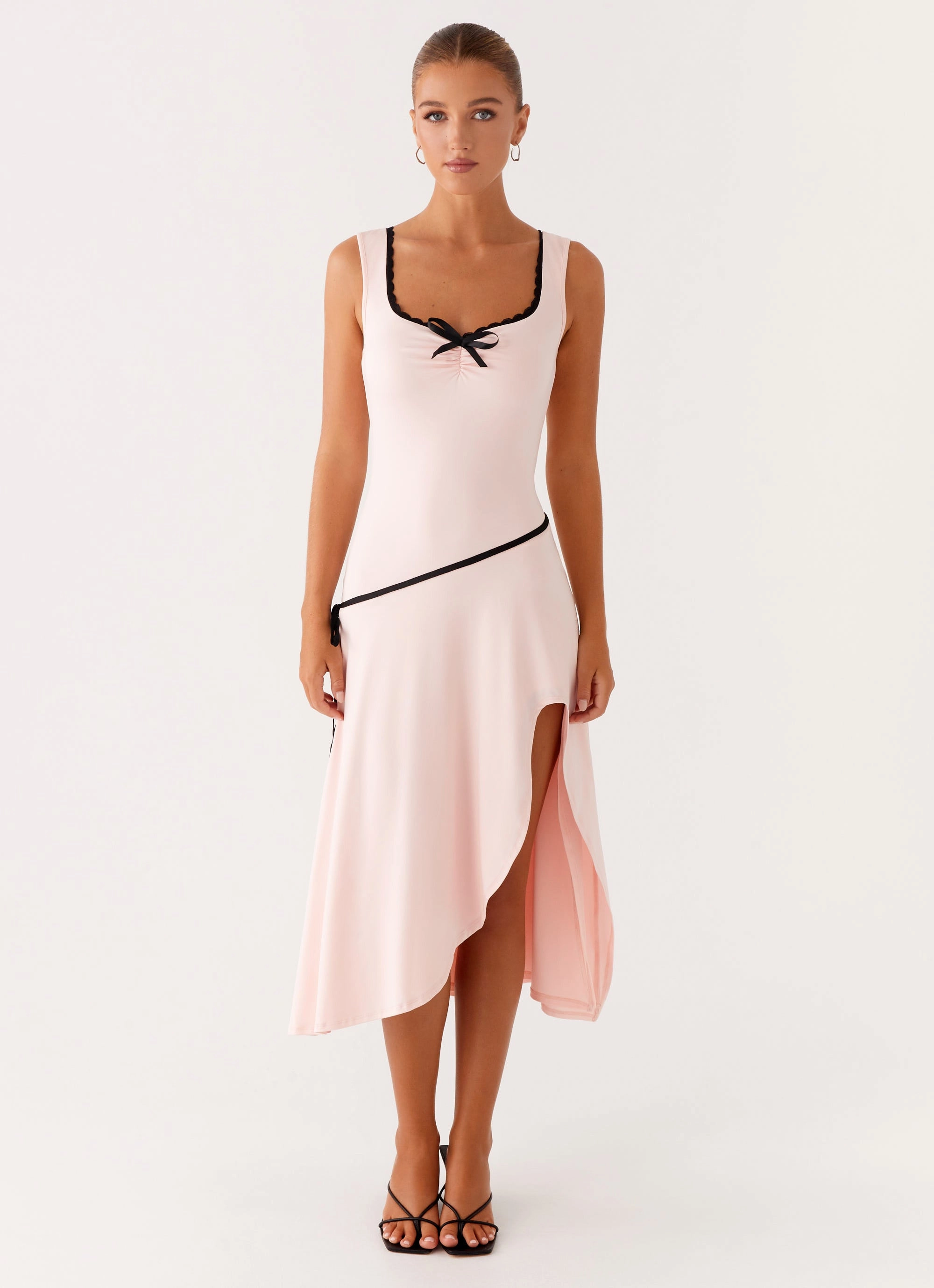 Darlene Midi Dress - Pink Effortless Vibe Comfortable and Flattering