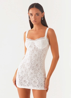Smooth Shape Maree Lace Mini Dress - White