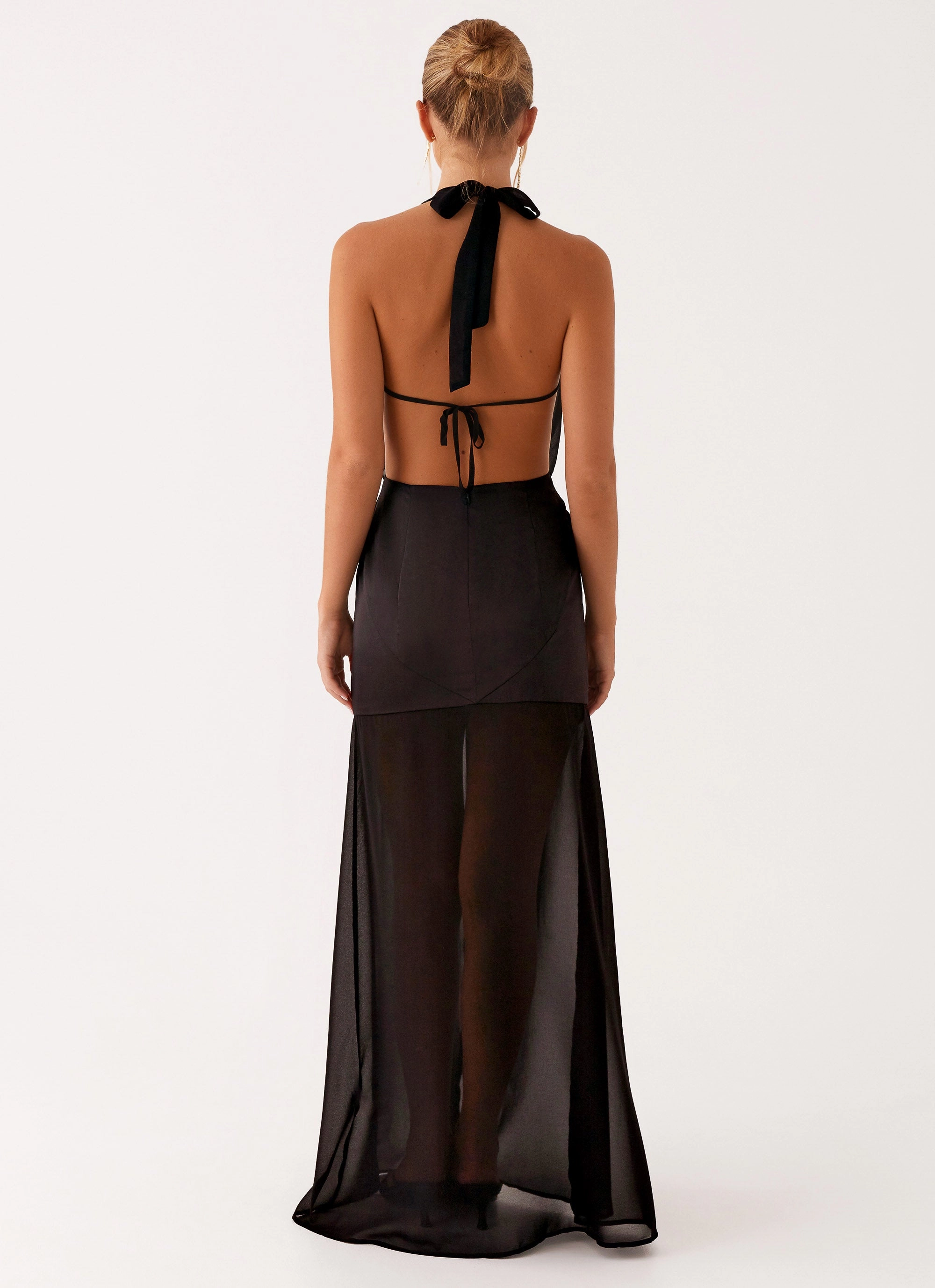 Fenella Maxi Dress - Black Removable-Straps Fresh Palette