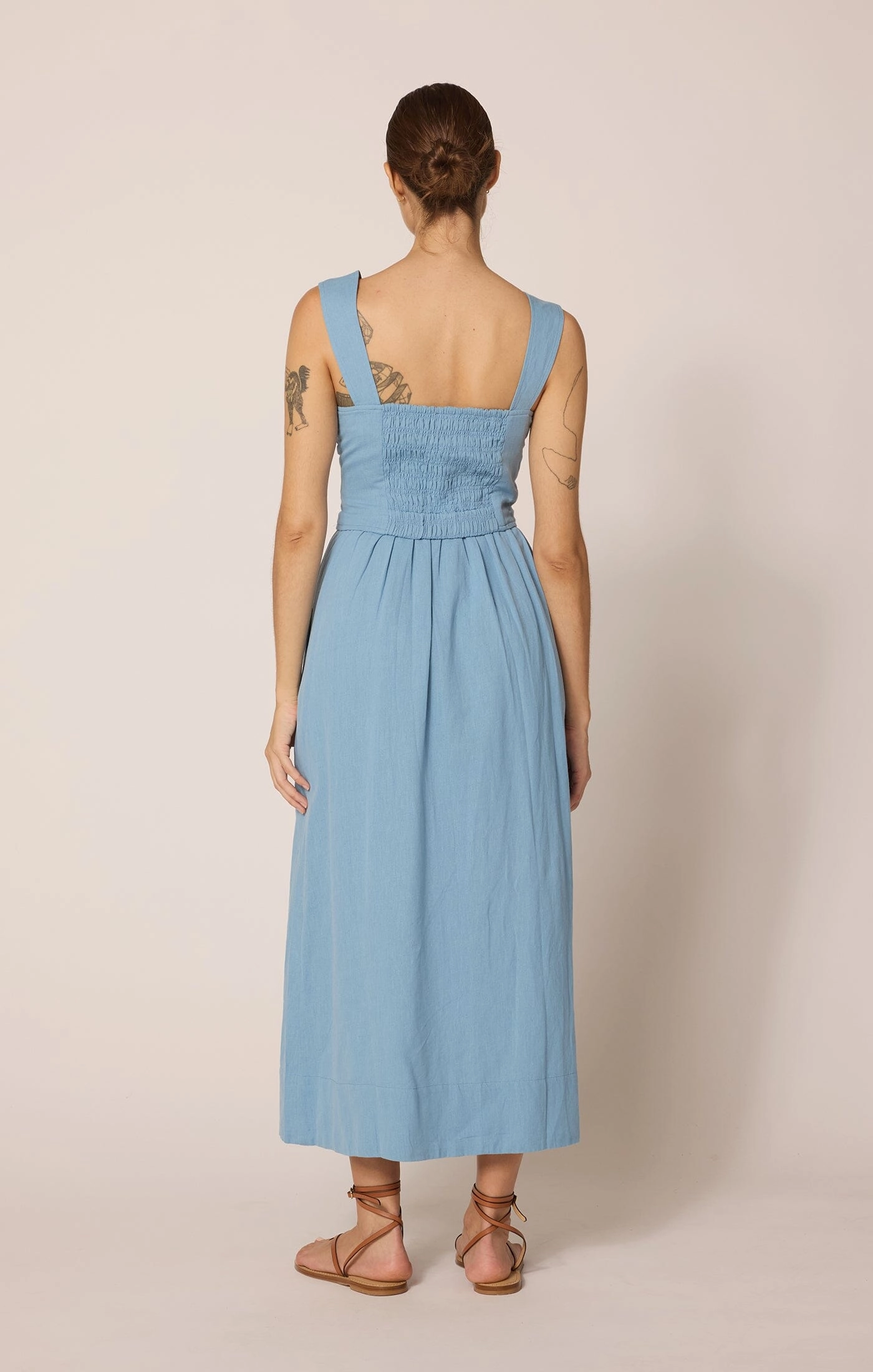 SeamlessConstruction Esther Ankle Dress | Dusty Blue