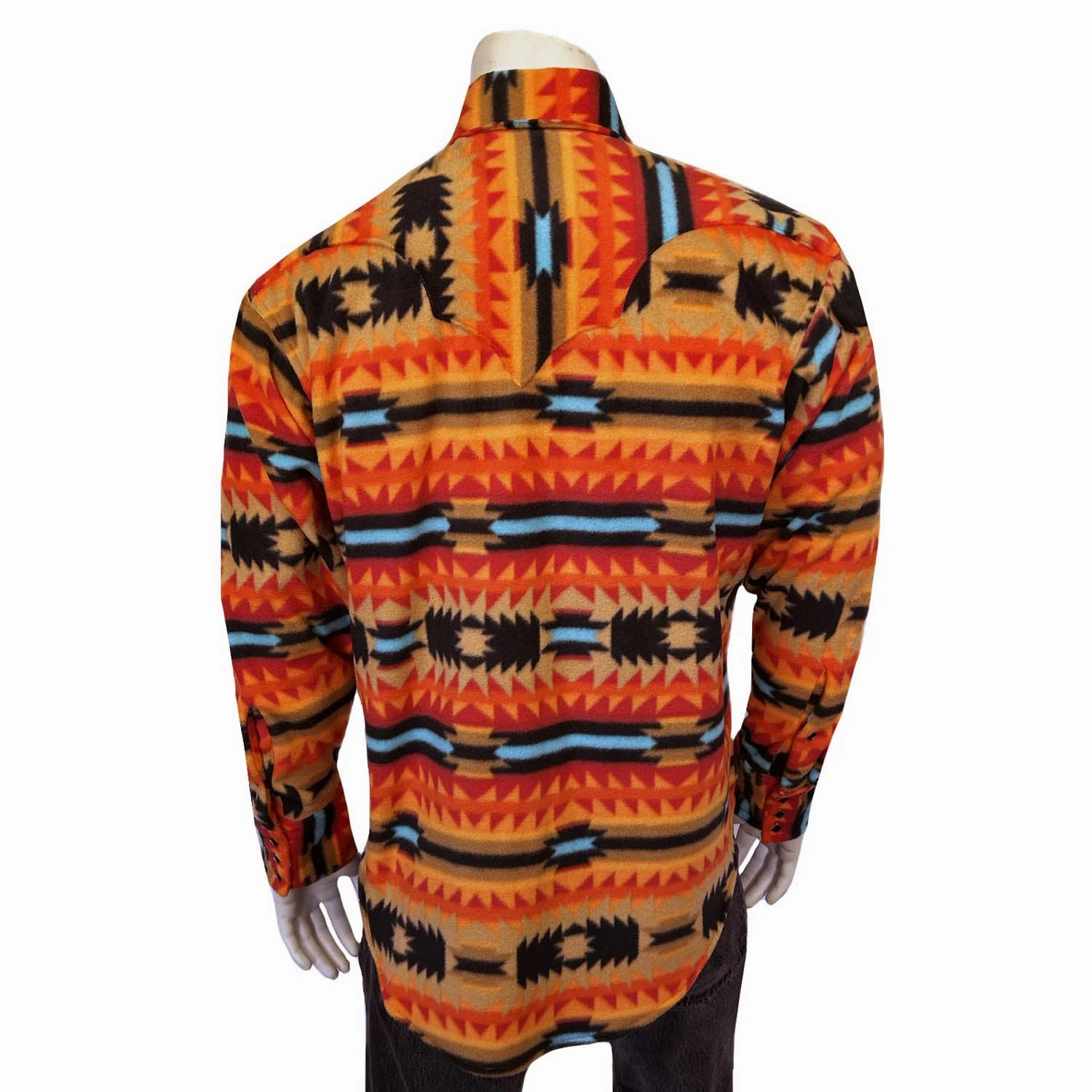 Spring Collection Quick Dry Technology Rockmount Mens Native Pattern Western Red/Black Fleece L/S Shirt