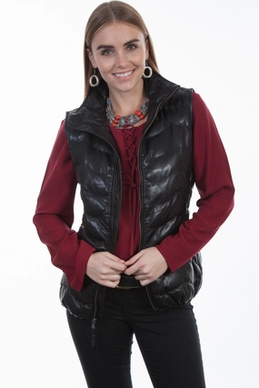 Perfect for Layering Winter Must-Have Scully Womens Black Soft Lamb Puffer Vest