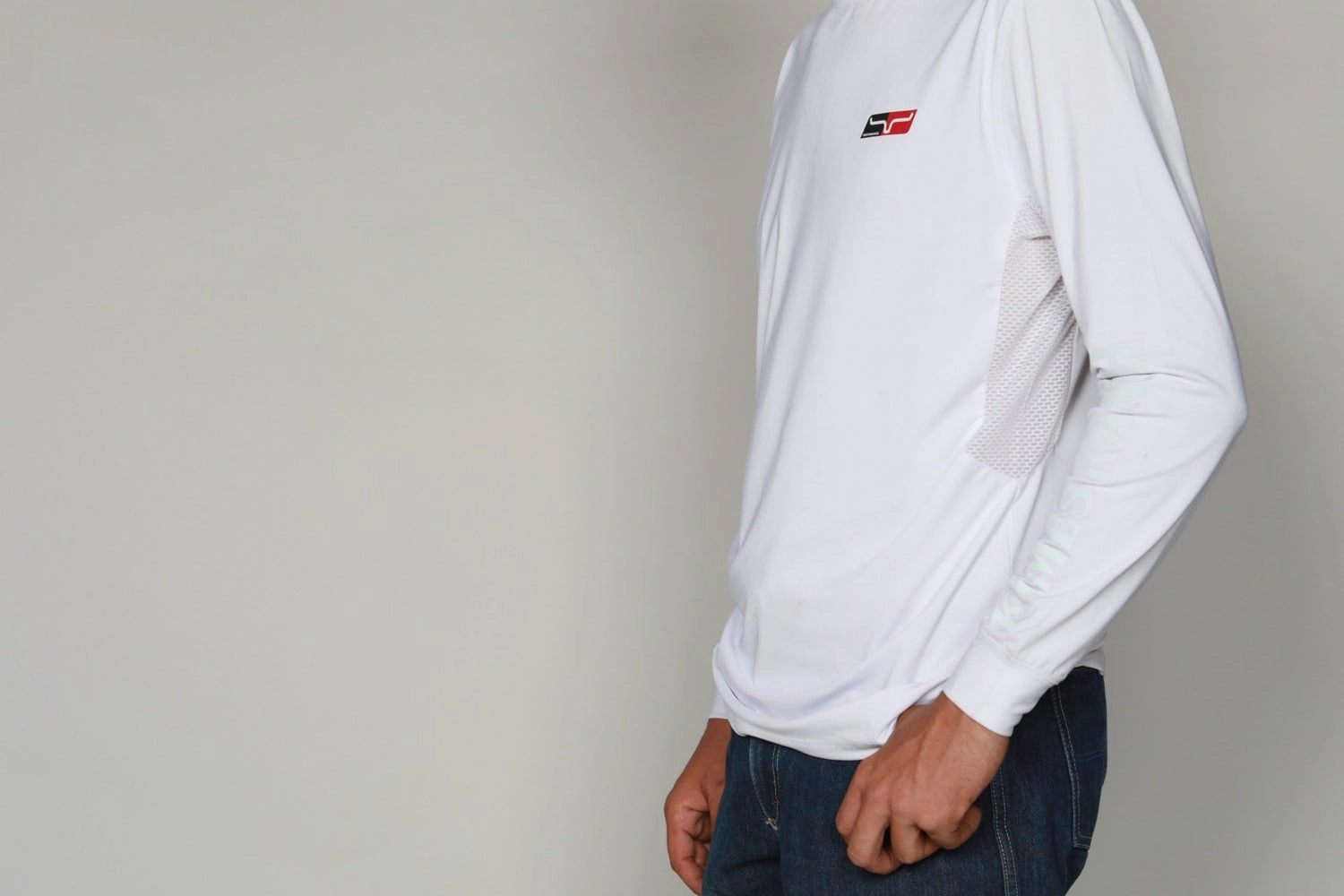 Thermoregulating Layer Kimes Ranch Mens K1 Tech Tee White Polyester Blend L/S T-Shirt