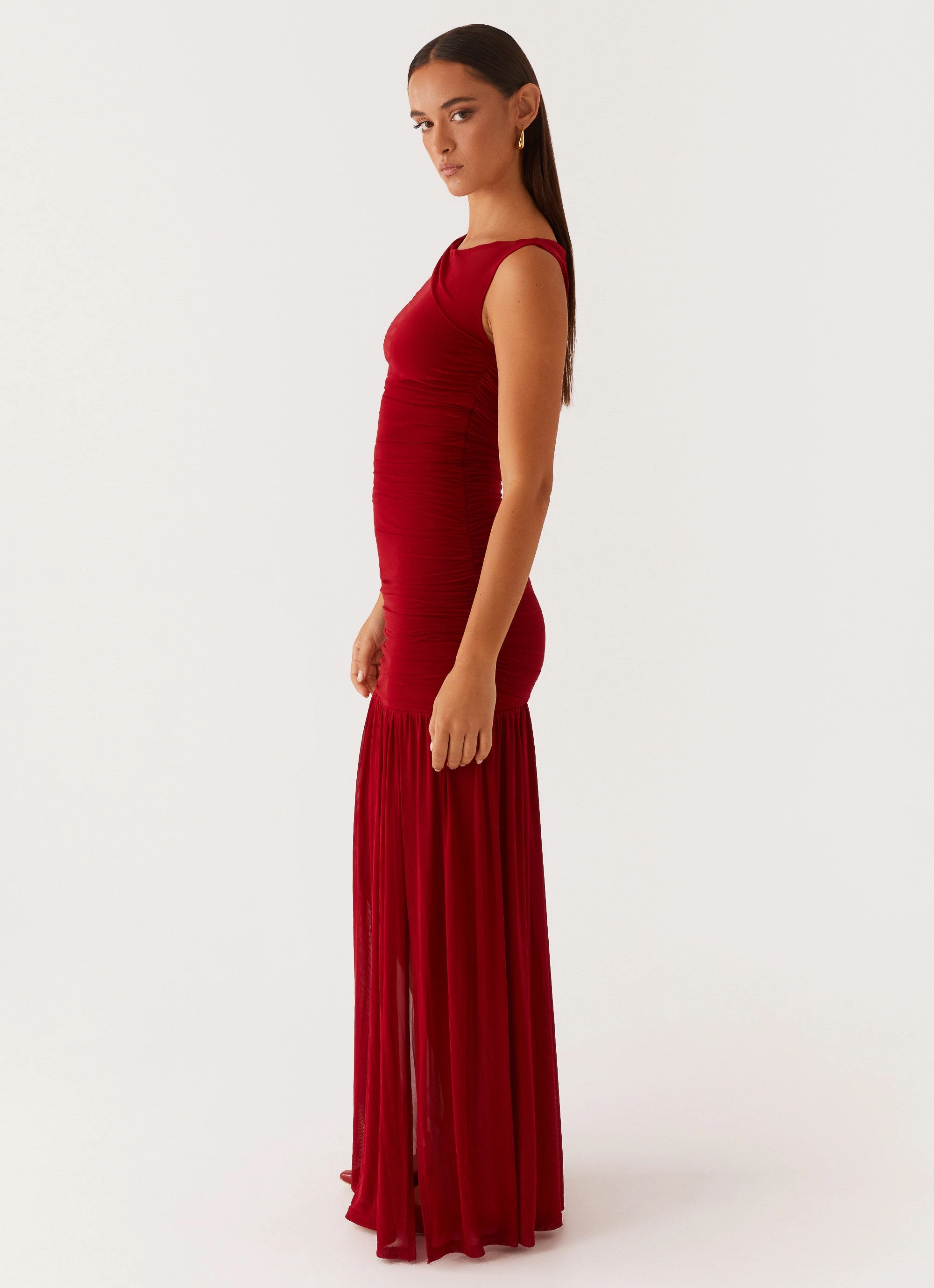 Manon Maxi Dress - Red High Fashion Coat