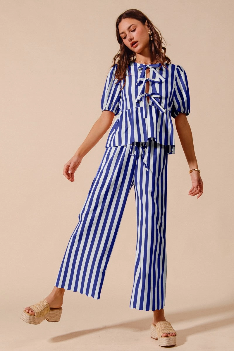Summer of Love Striped Set - Blue AntibacterialCoating