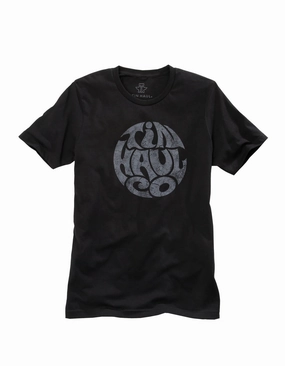 Tin Haul Unisex Black 100% Cotton Logo in Circle S/S T-Shirt Non Static Finish