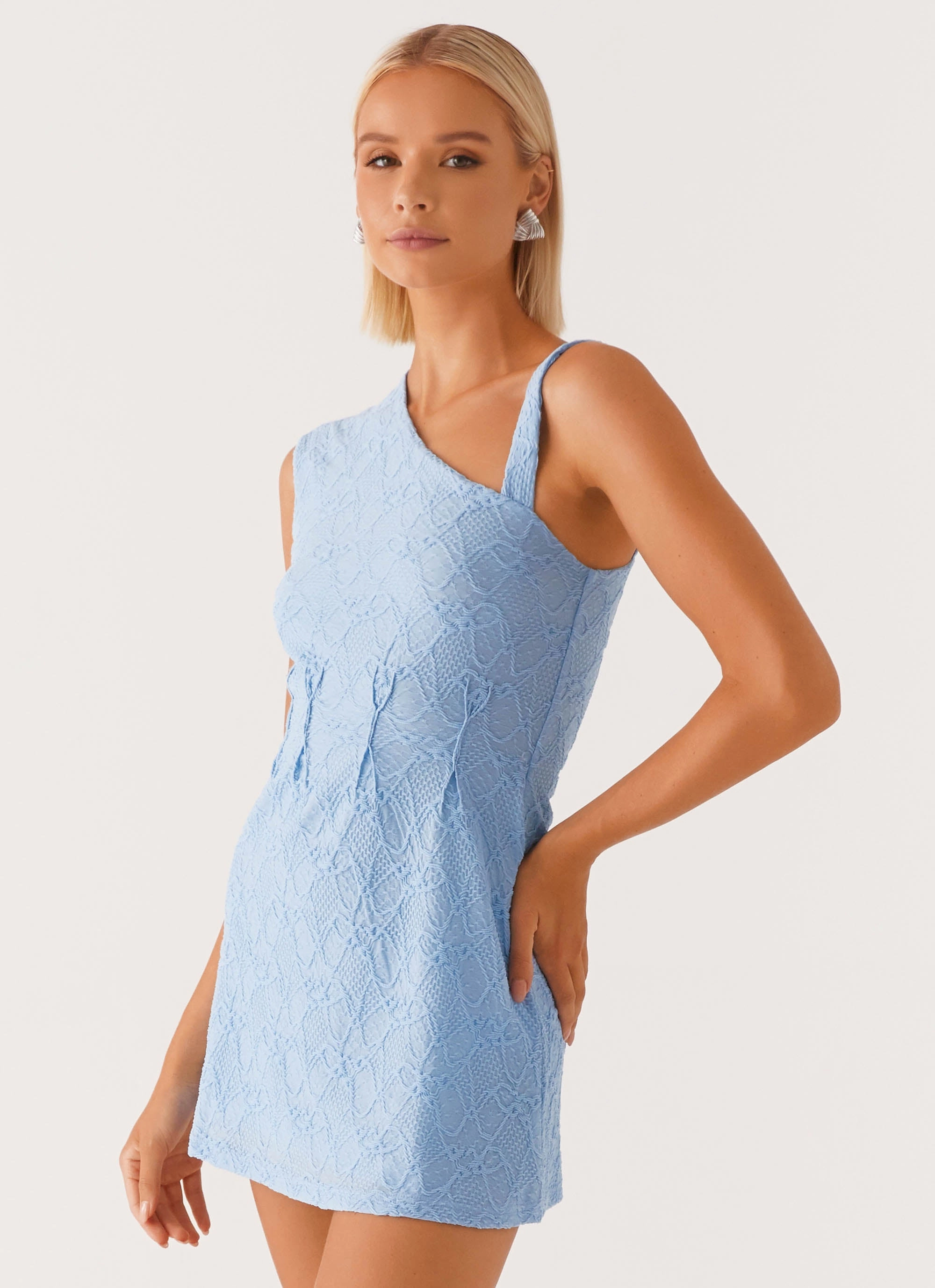 Poppy Mini Dress - Baby Blue Refined touch