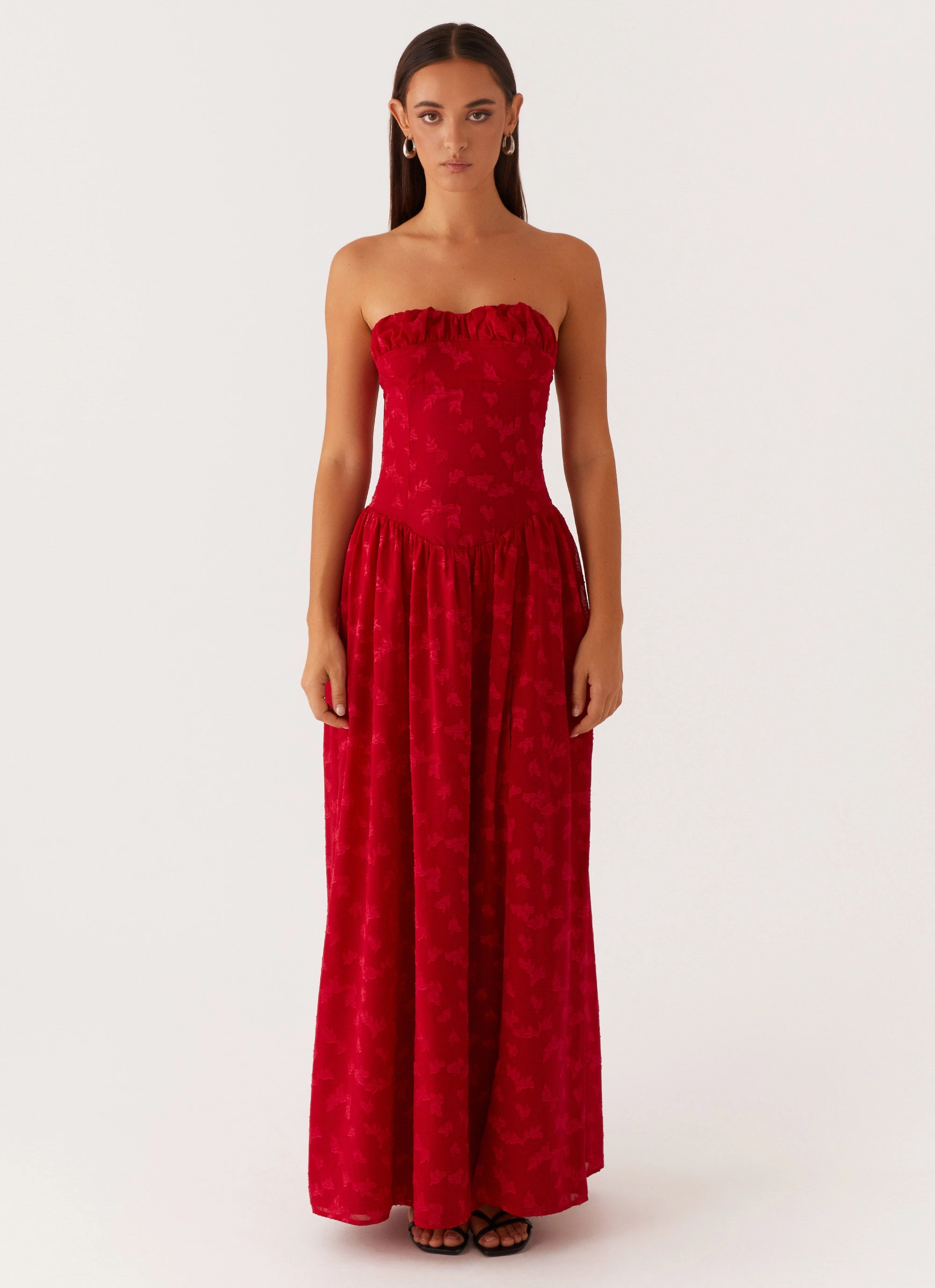 Adira Maxi Dress - Red Bust-Enhancing photo look