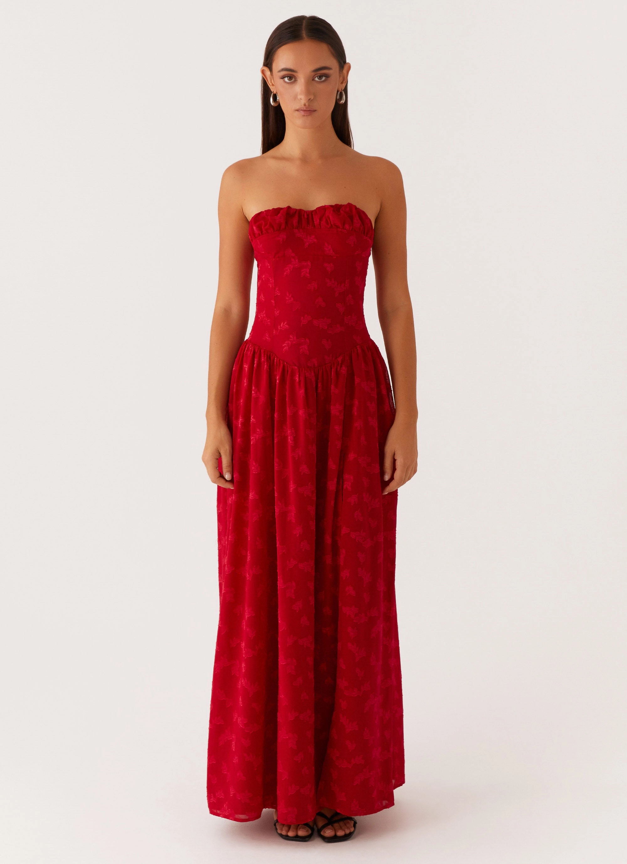Adira Maxi Dress - Red Winter Ready Coat