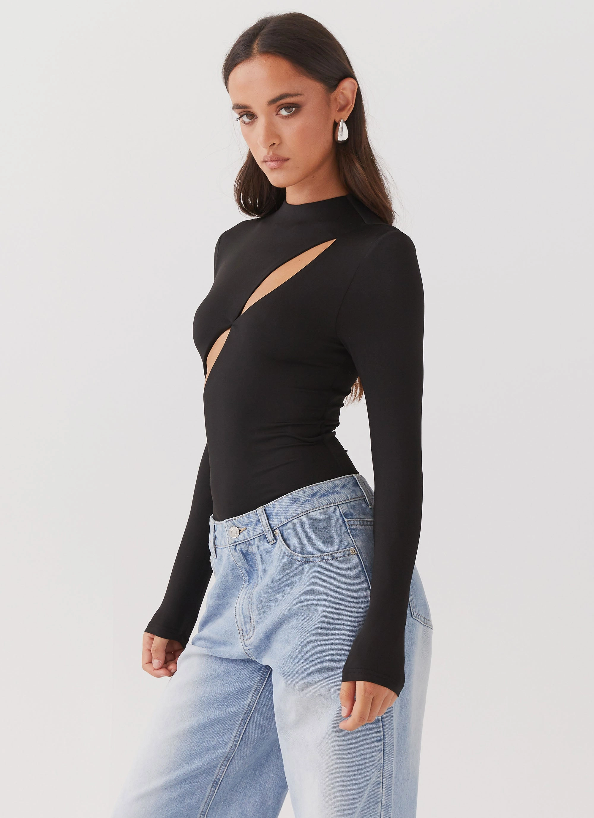 Special Affair Long Sleeve Bodysuit - Black Durable Reinforced Elbows