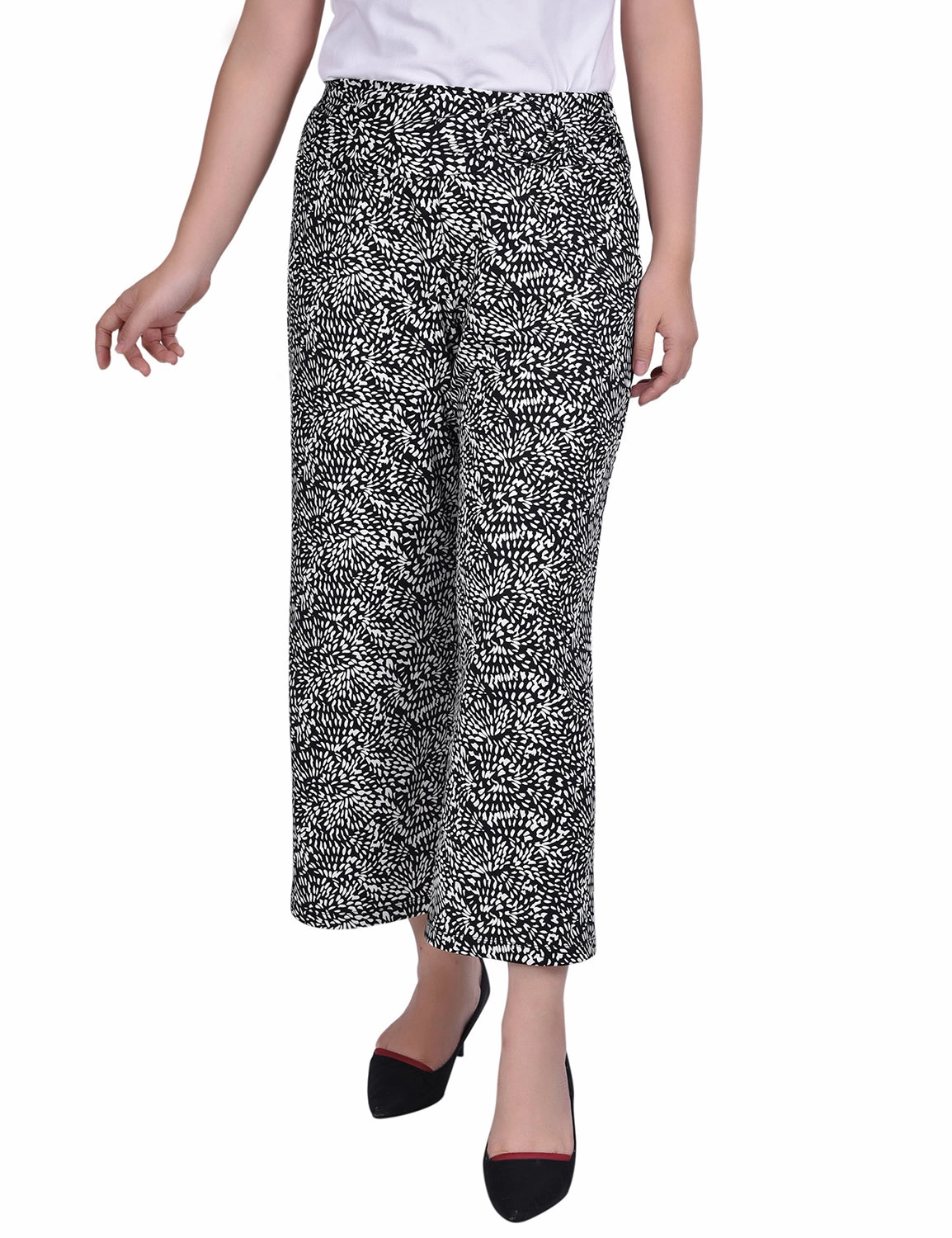 Soft Feel Functional Comfort Wear Cropped Pull On Pants With Sash