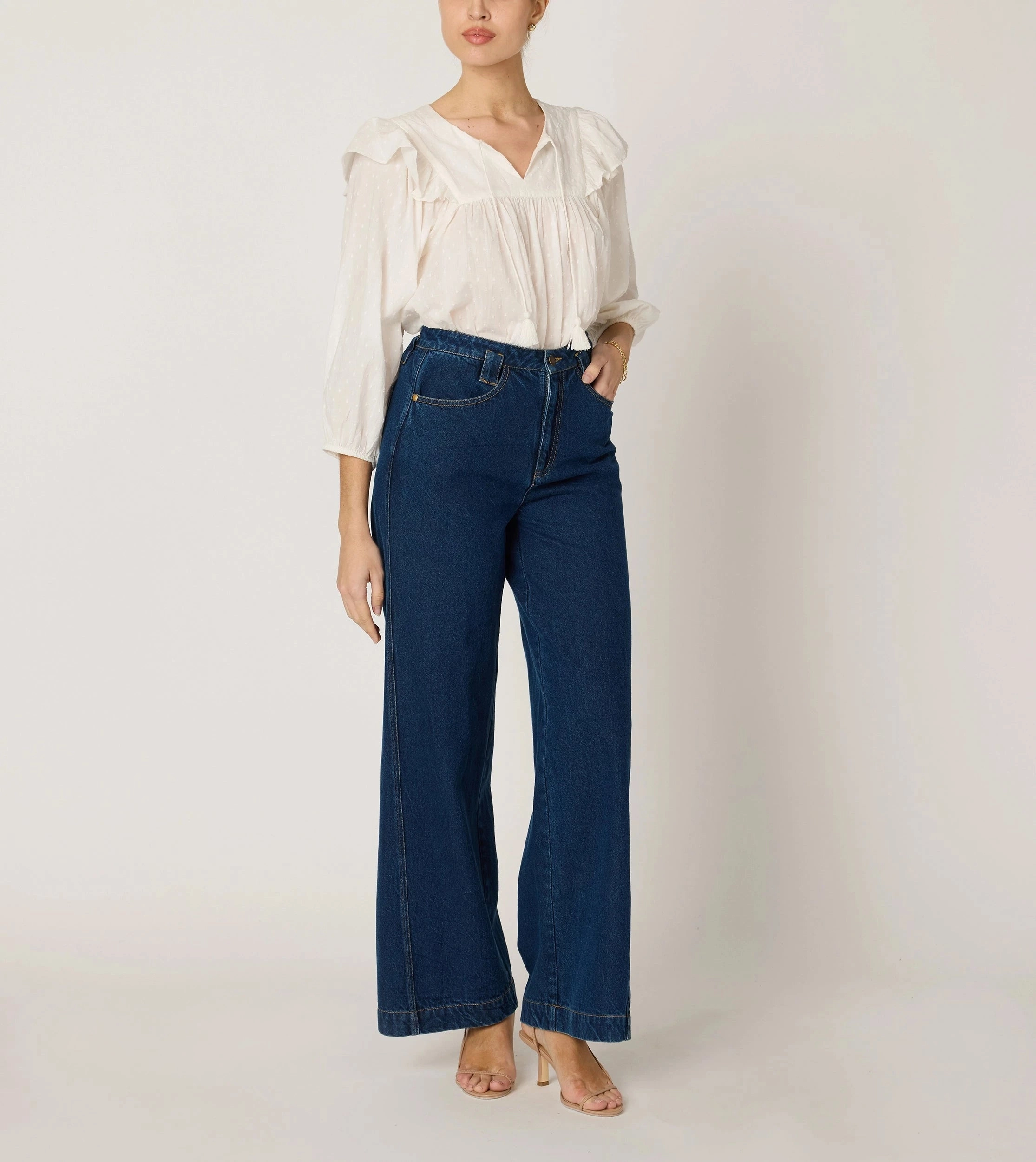 Bound Seam Finish Lina Blouse | Ivory