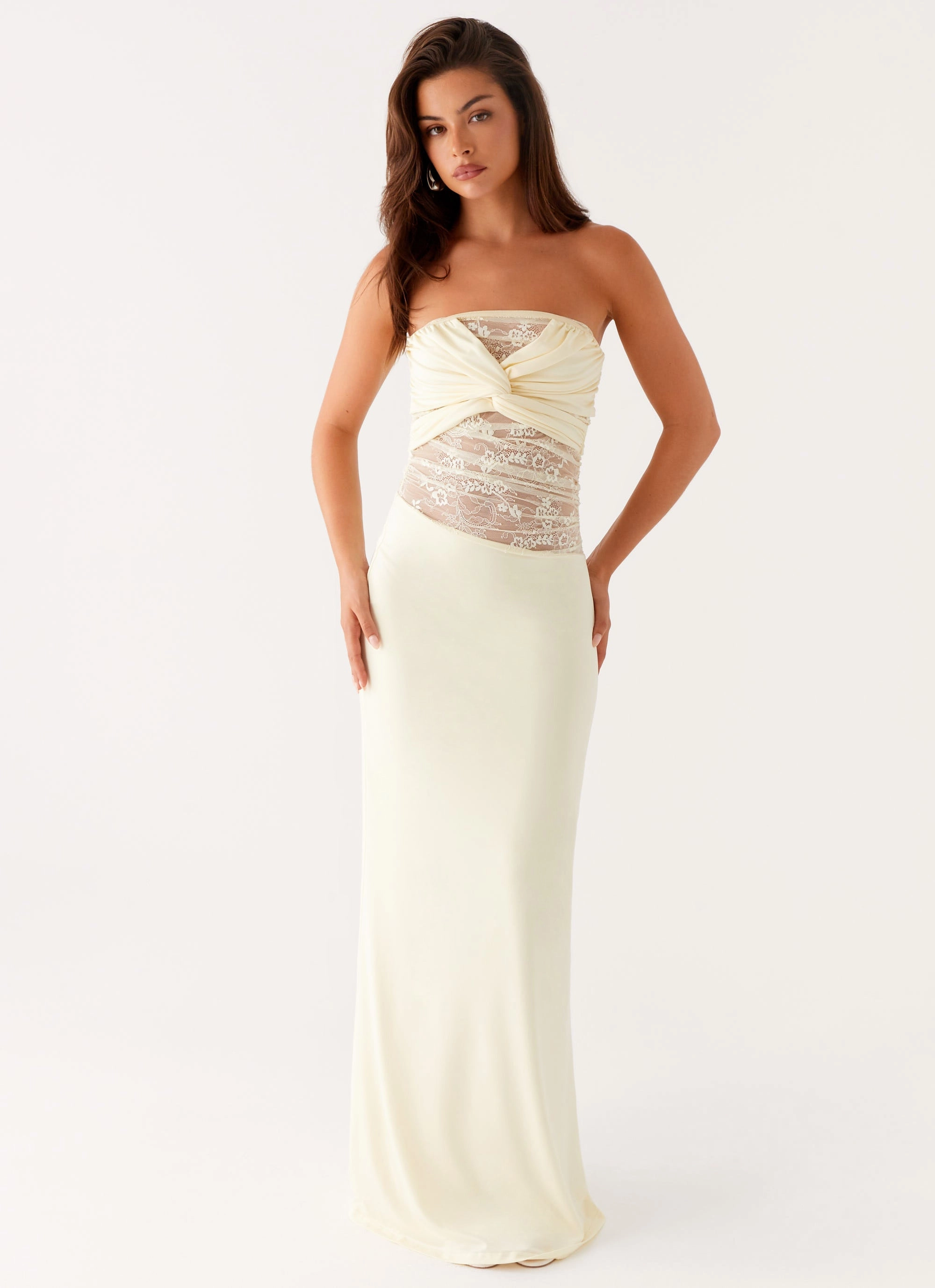 Sweet Energy Strapless Maxi Dress - Yellow Summer Air