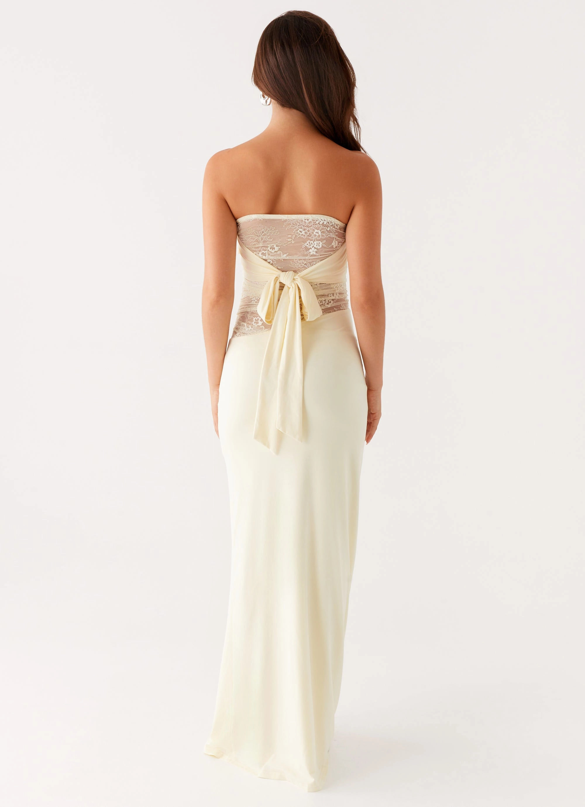 Sleek Layer Sweet Energy Strapless Maxi Dress - Yellow