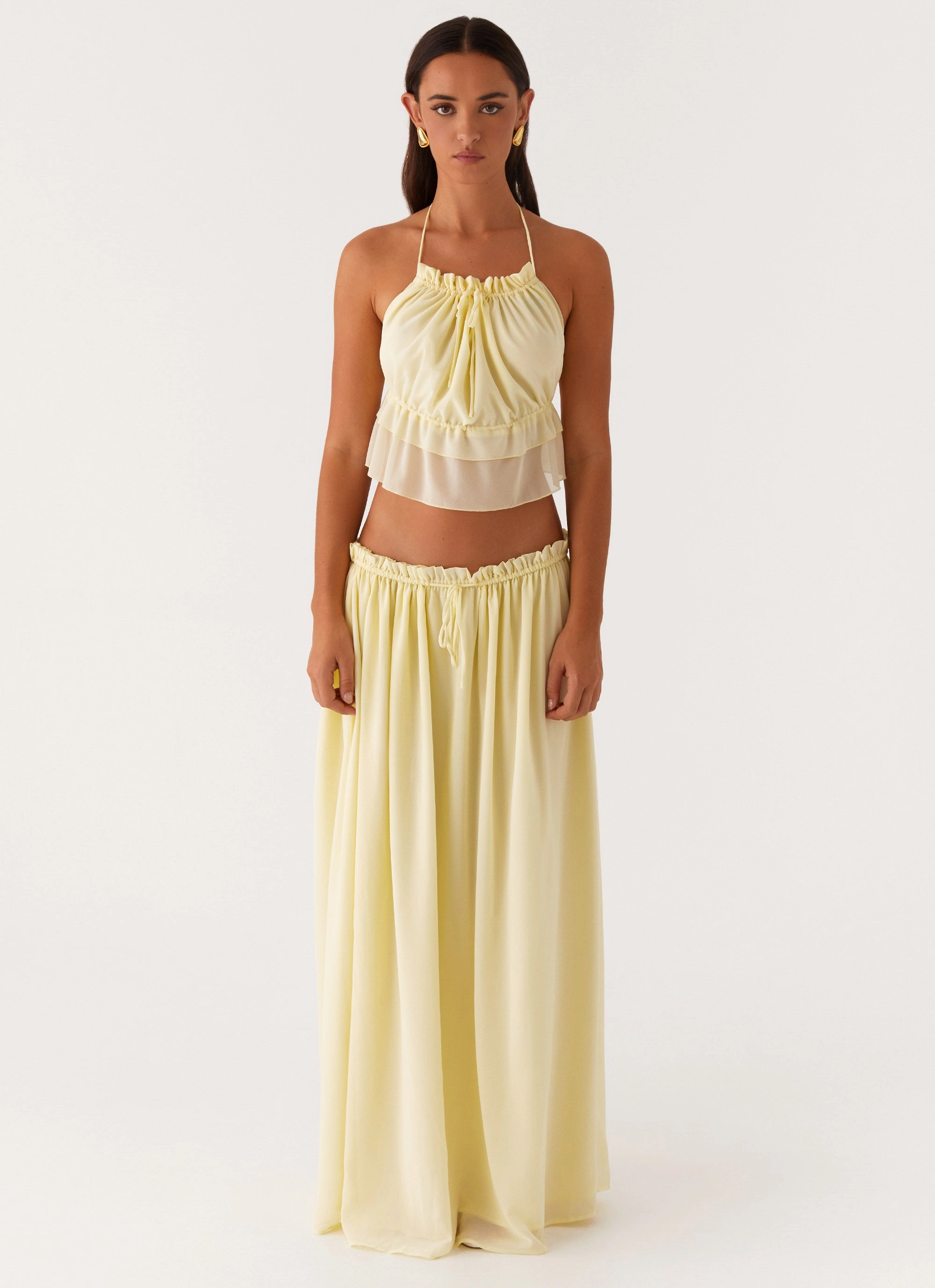 Cozy Vibes Light Warmth Zaya Backless Top - Yellow