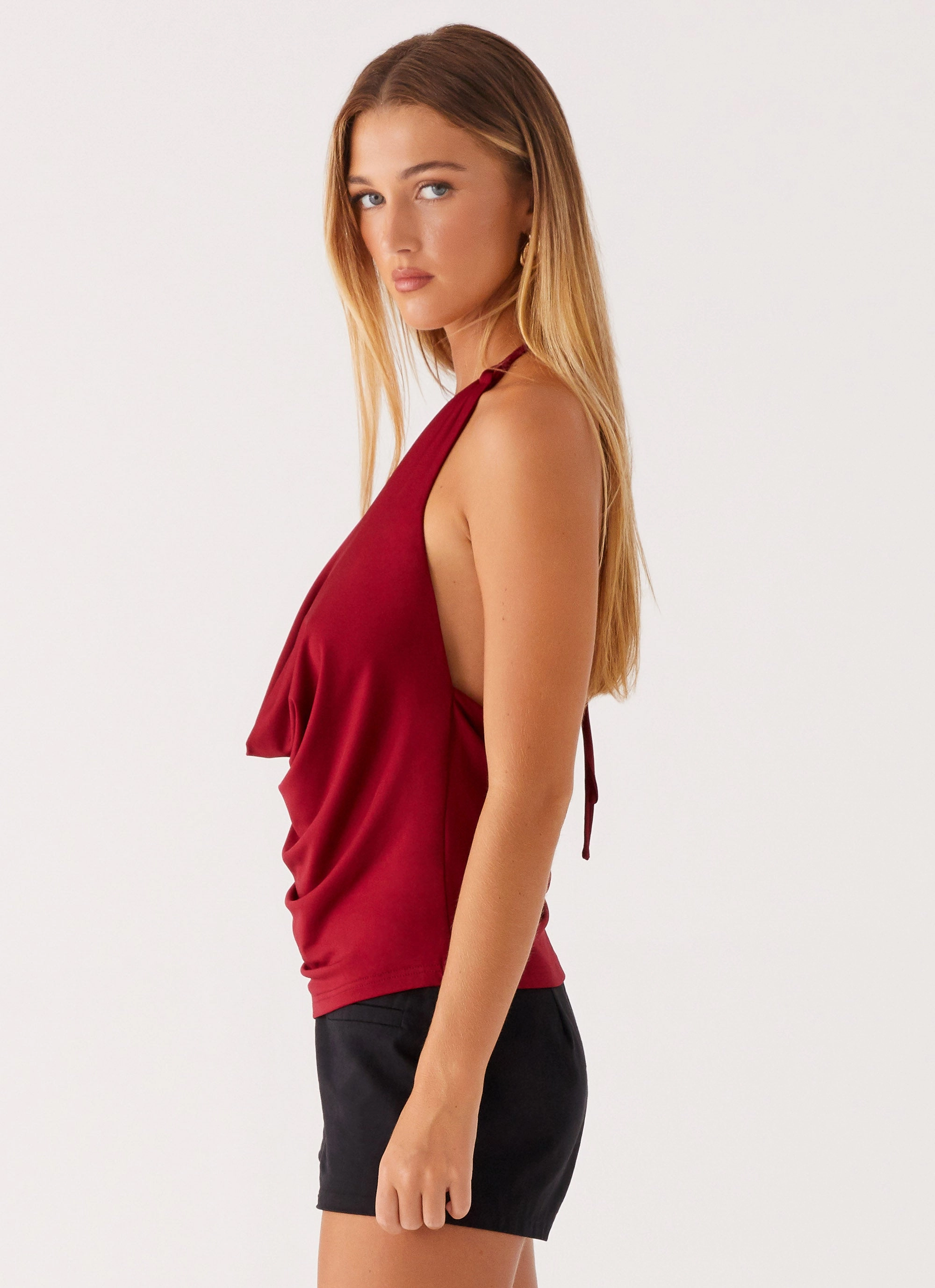 Dasha Cowl Top - Red QuickDrySystem
