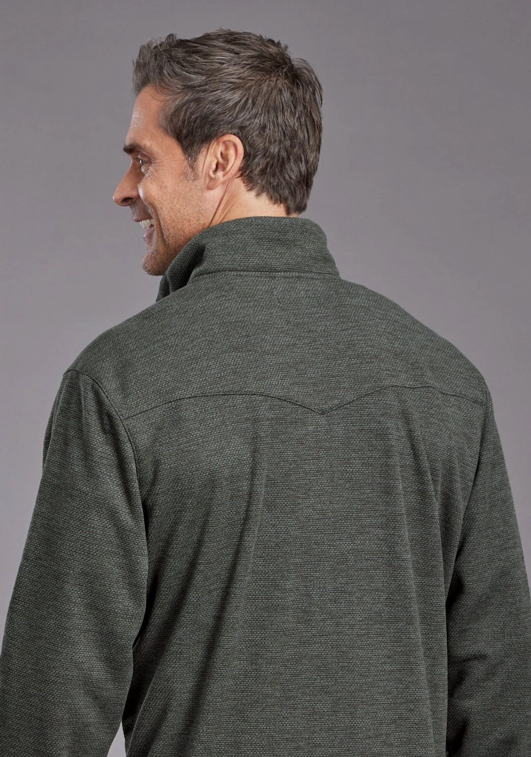 Oversized style Neutral Colors Stetson Mens Honeycomb Green 100% Polyester Pullover Sweater