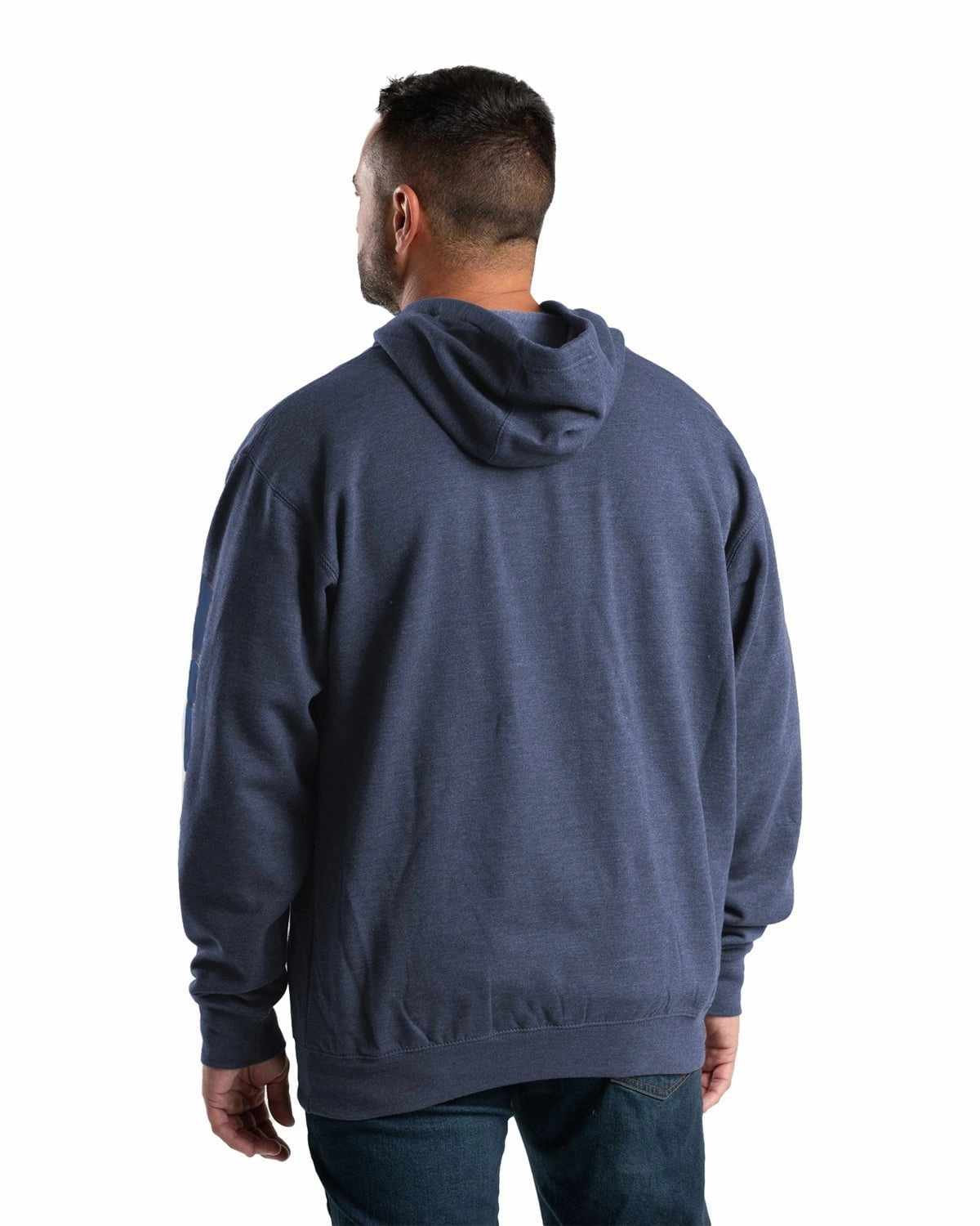 All Seasons Berne Mens Signature Sleeve Pullover Space Blue Cotton Blend Hoodie