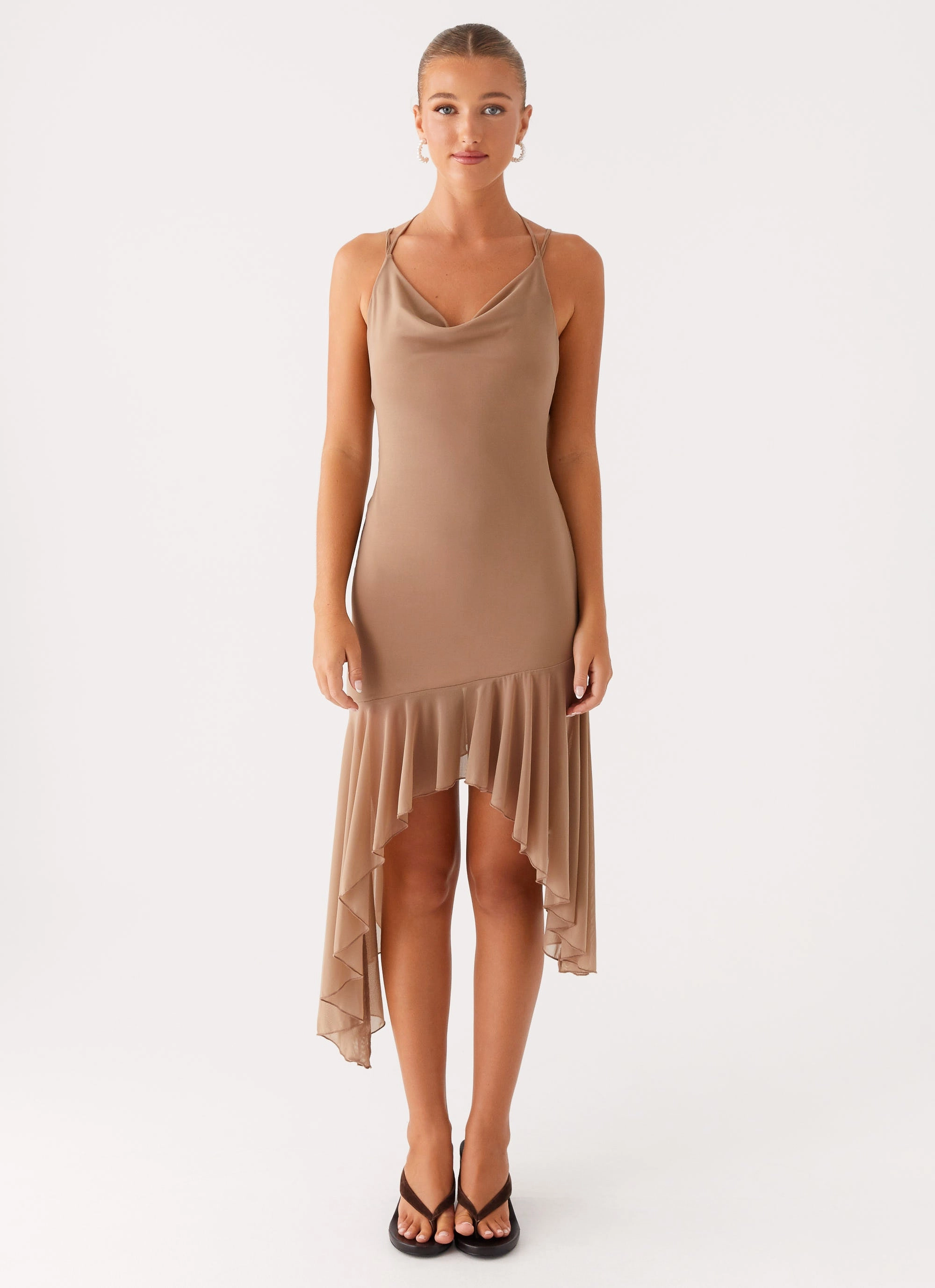 Social Charm Day-To-Night Wear Bessie Midi Dress - Beige