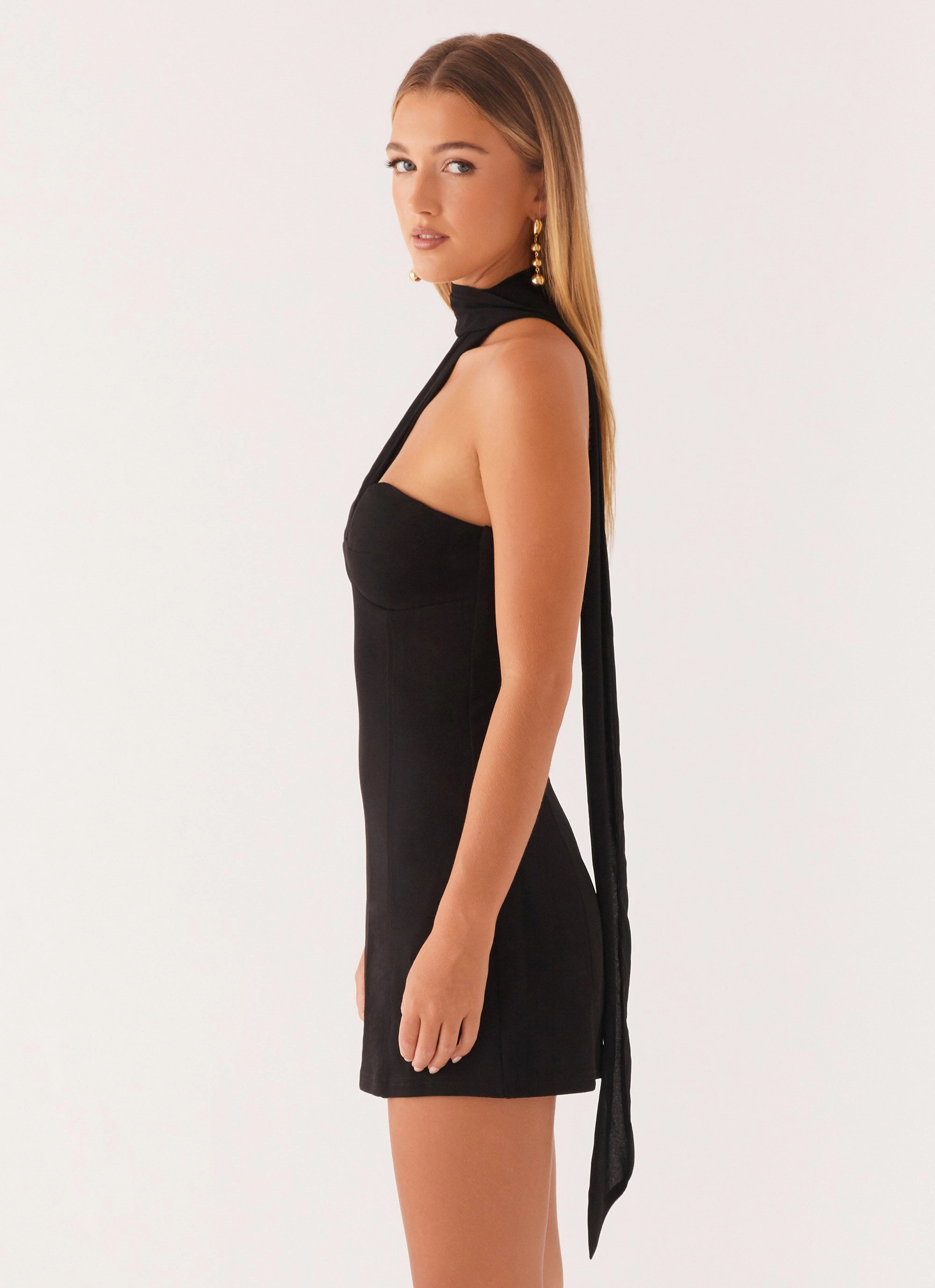 Curvy Glam QuickReleaseClasp Sirena Mini Dress - Black