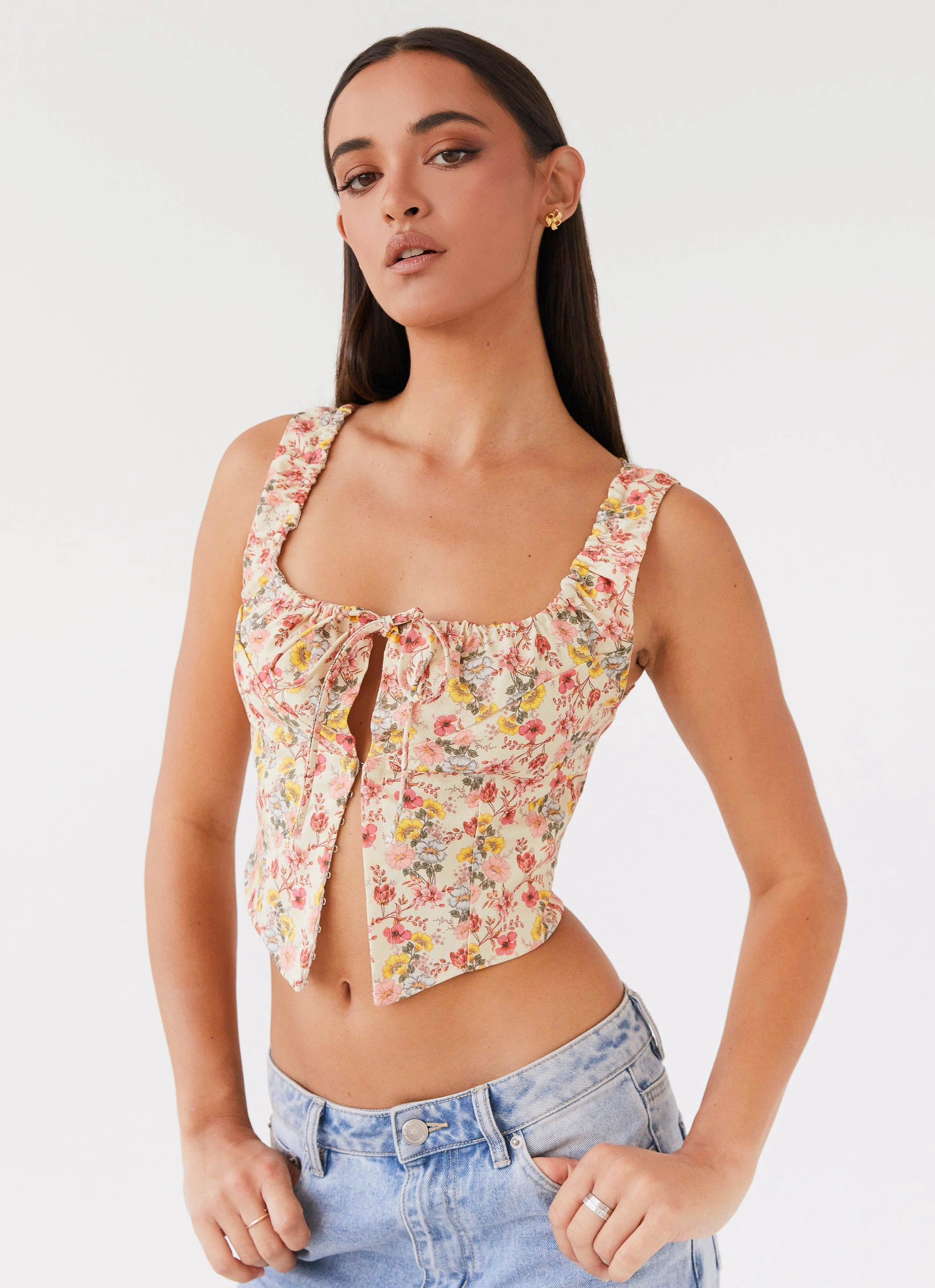 Wave Resistant Structure Quick Release Fasteners Take Me Away Corset Top - Garden Party