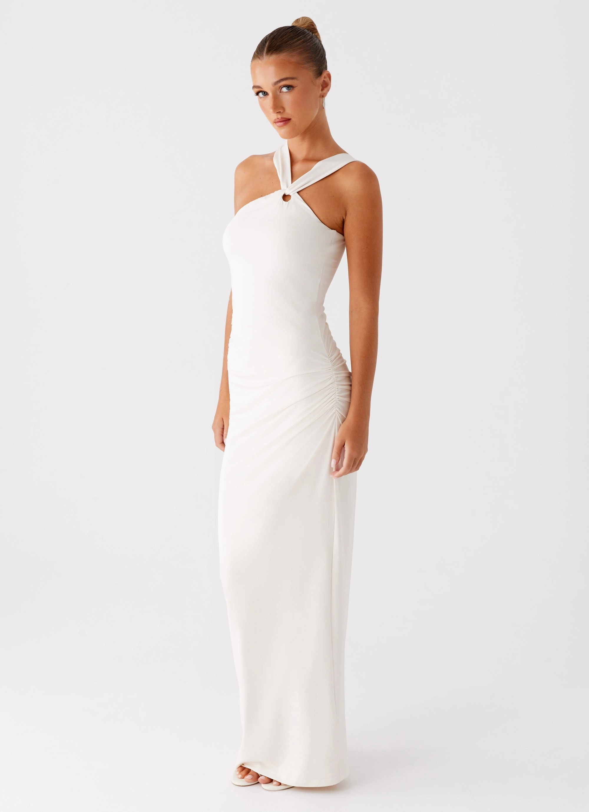 Tamira Maxi Dress - Ivory Fashion Event Raincoat Style