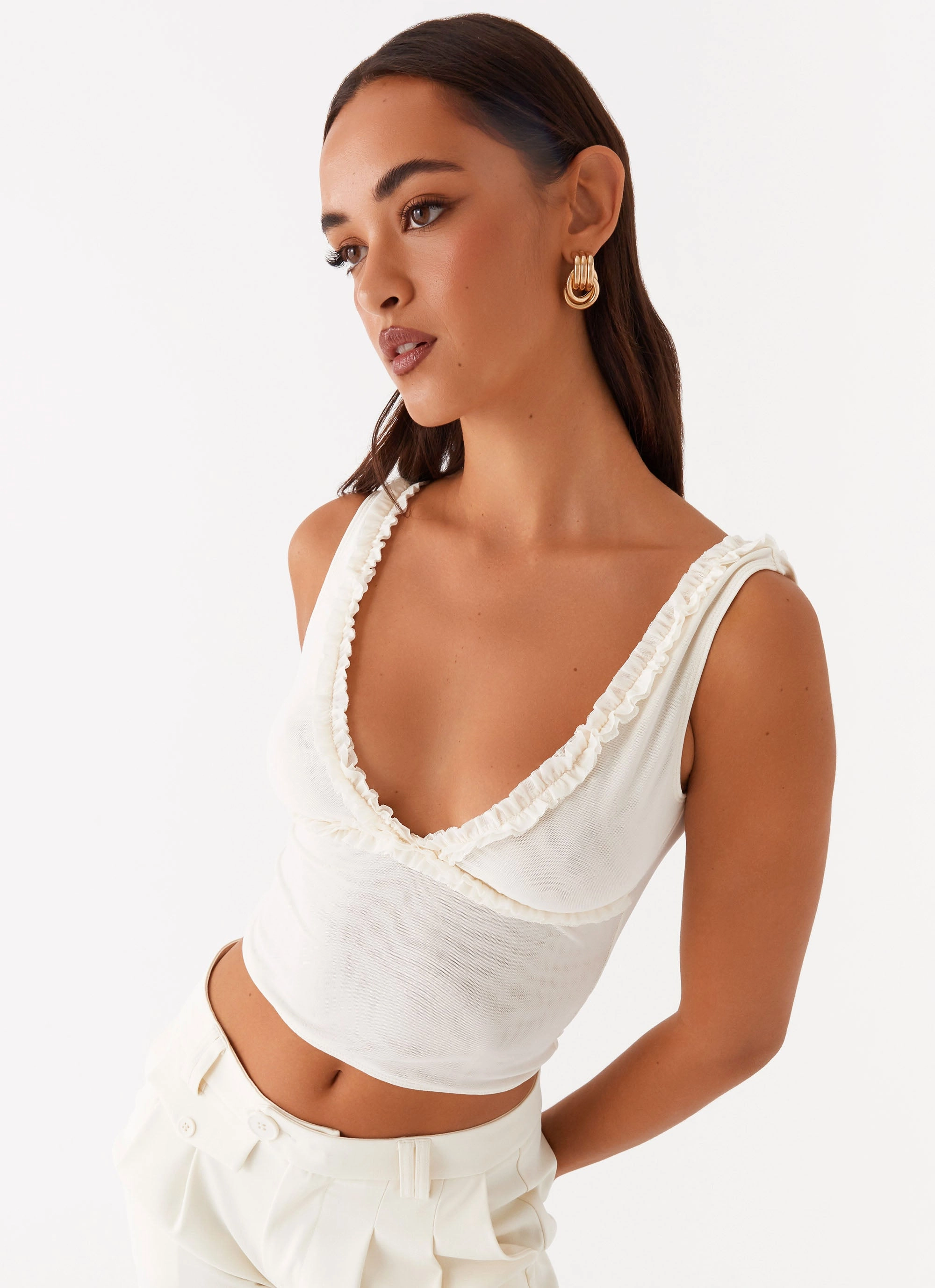 Summer Loving Top - Ivory Multi Directional Zipper Placement