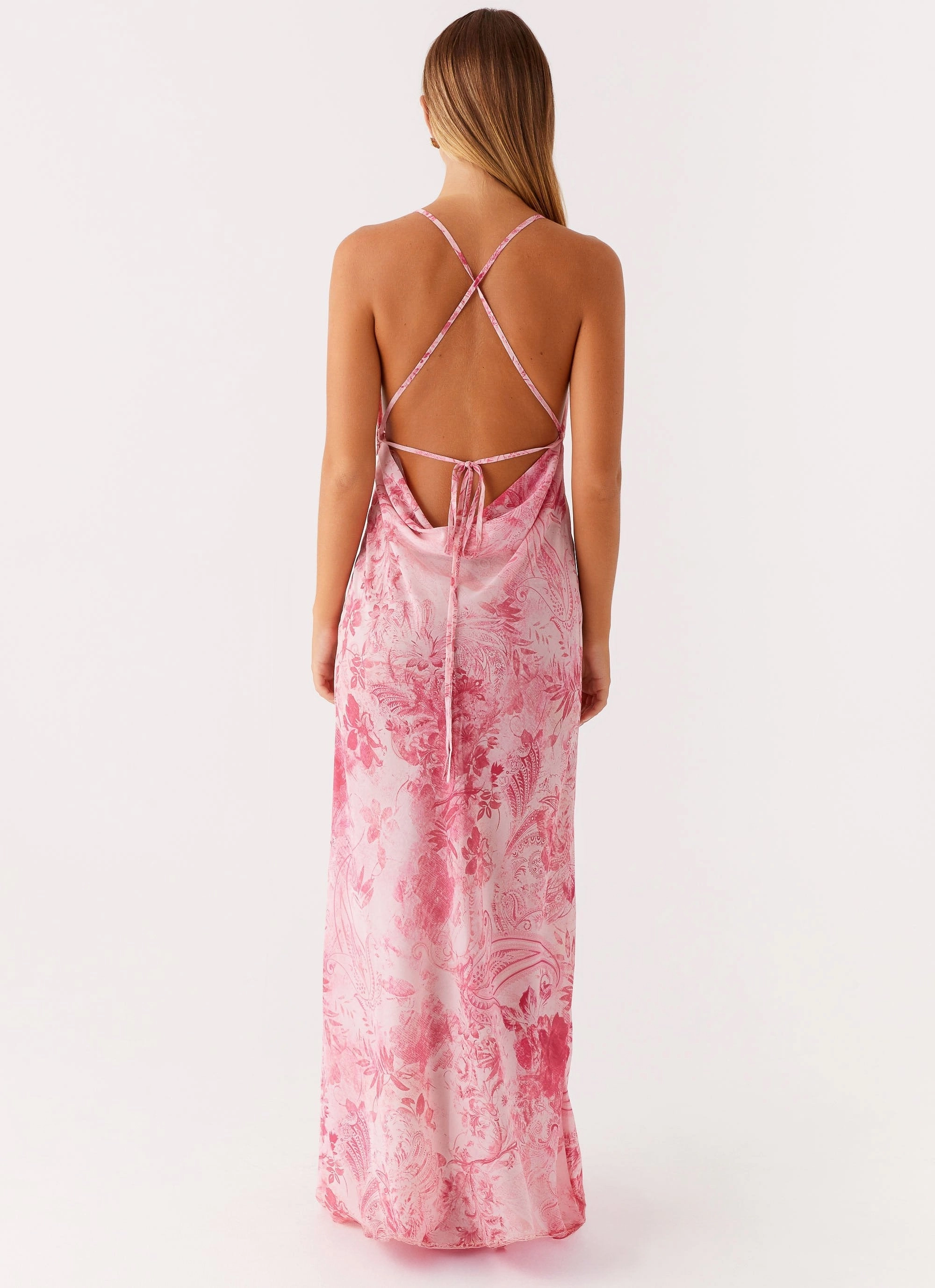 Travel-Pack Tara Maxi Dress - Pink Print
