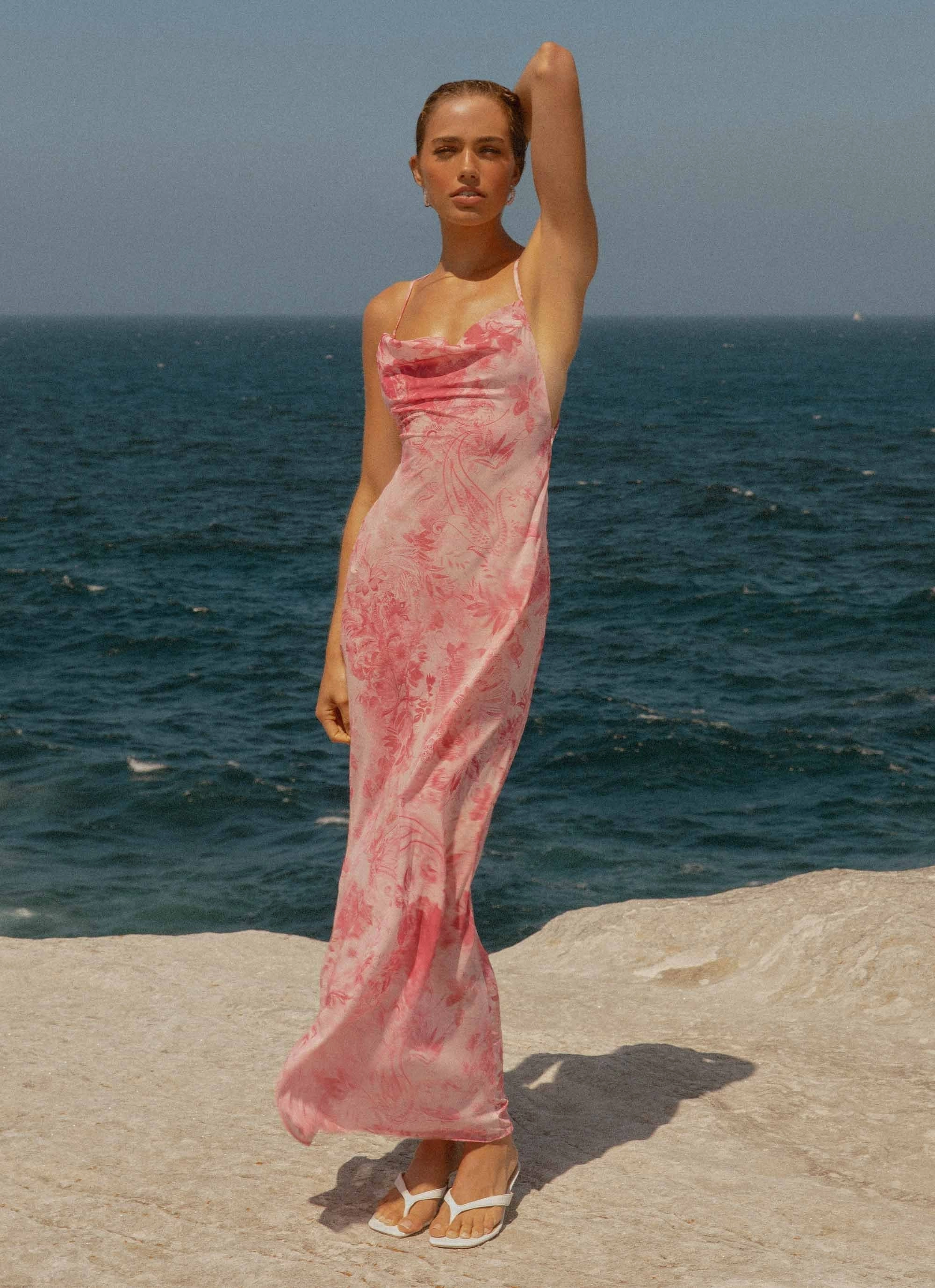 Playful Cut Tara Maxi Dress - Pink Print