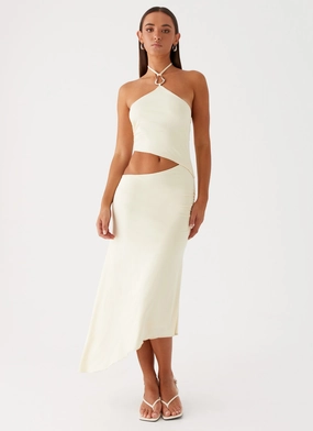 Chilly Comfort confident look Tasha Maxi Dress - Lemon