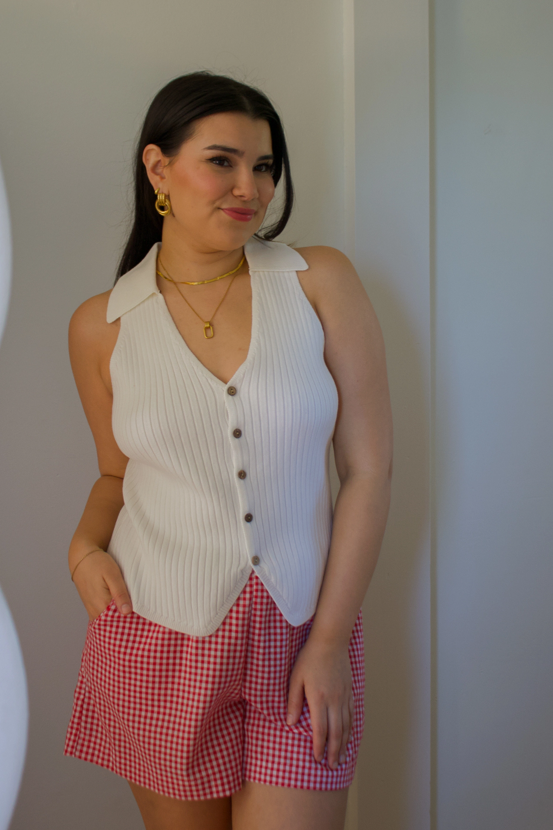 Active Look Tatiana Collared Knit Vest