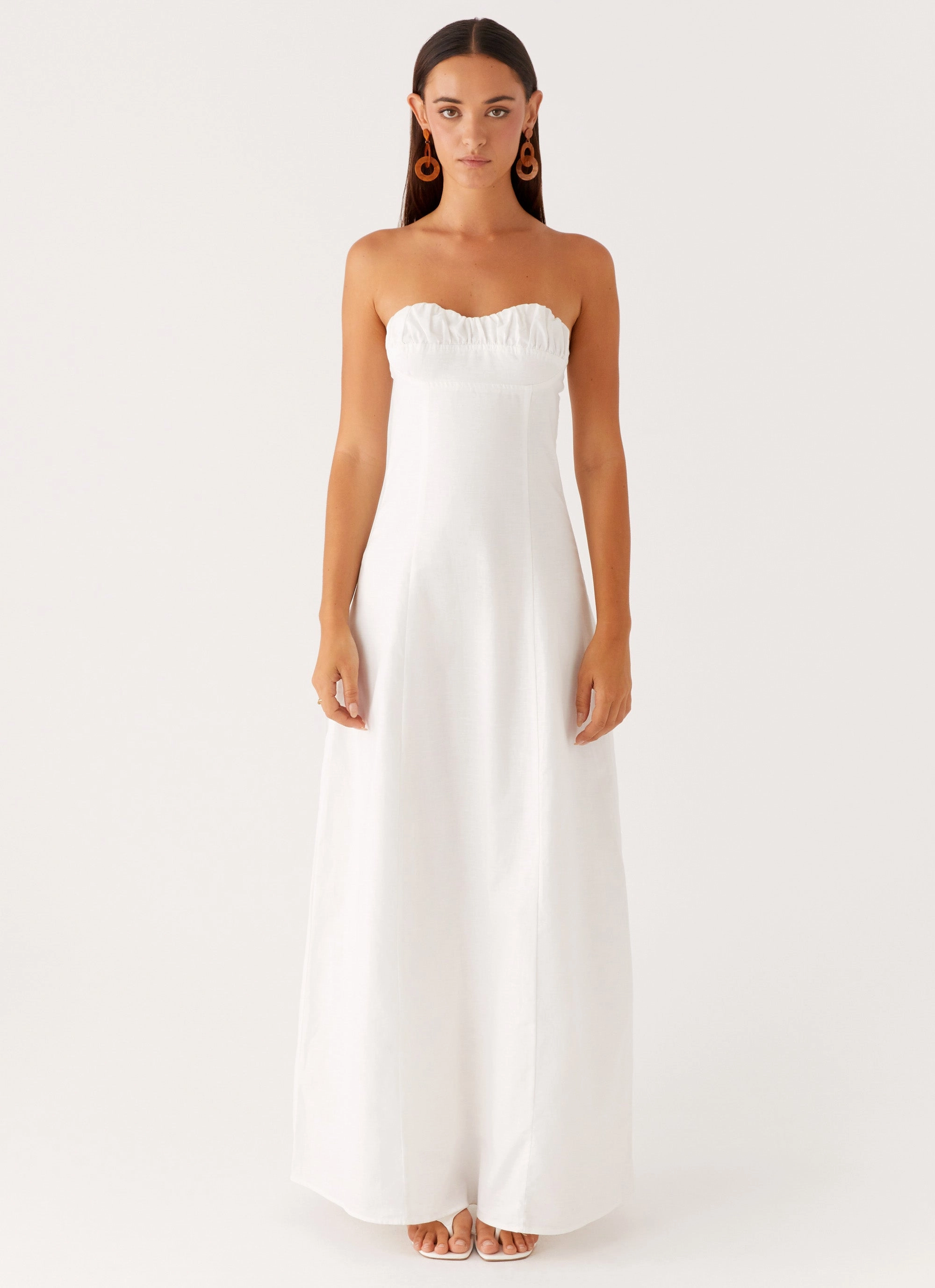 Nordic Plain Tayla Linen Maxi Dress - White
