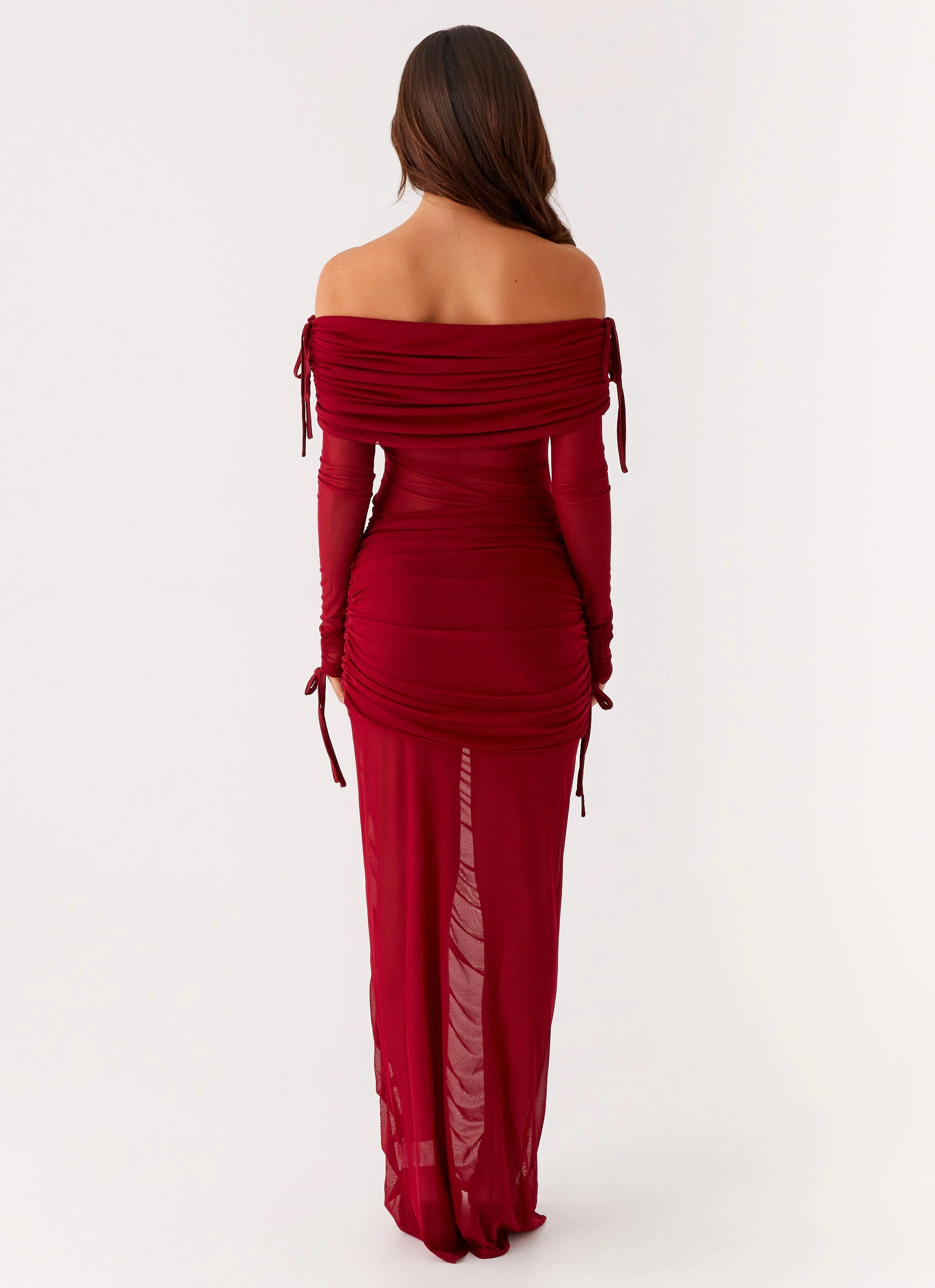 All Fit Teala Mesh Maxi Dress - Red