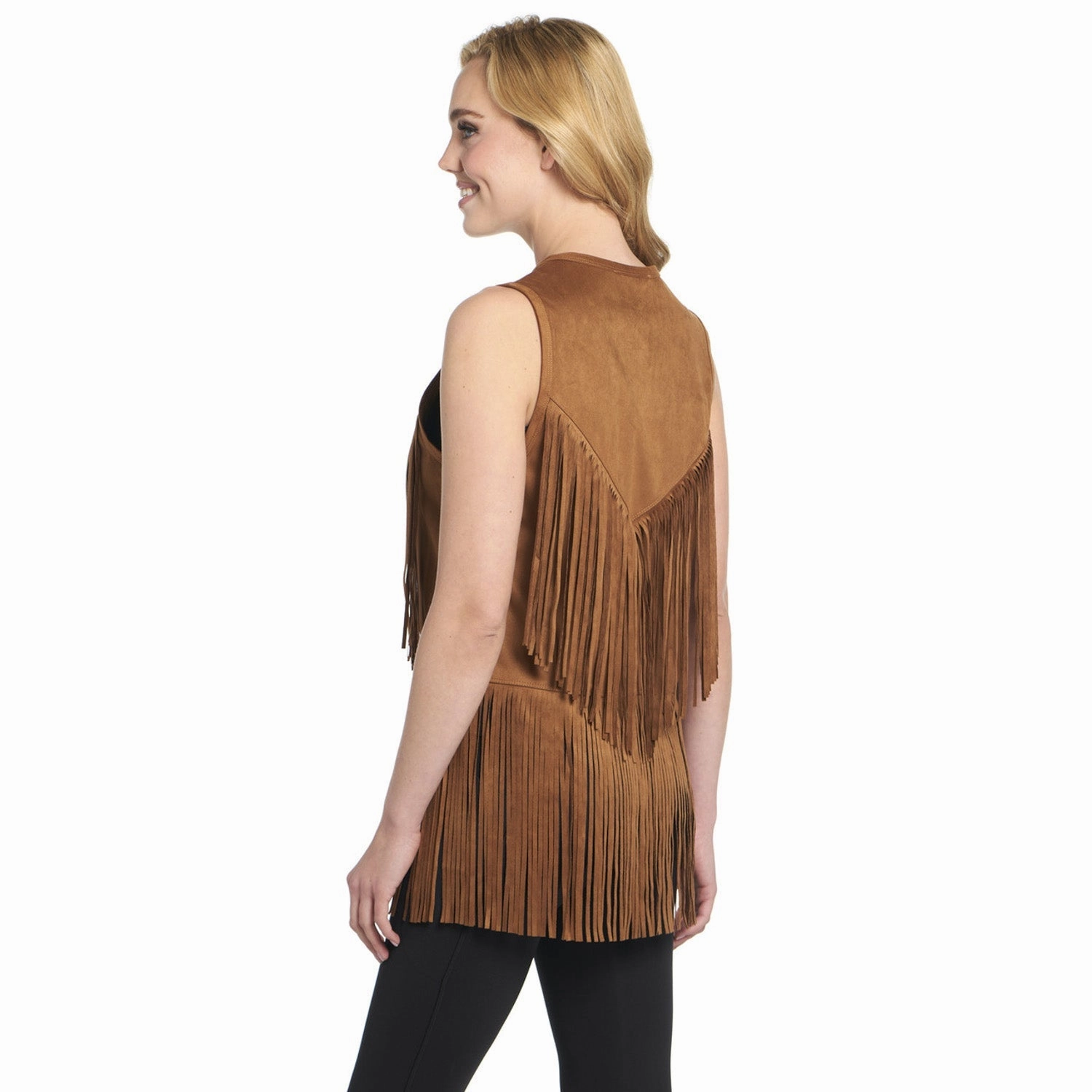 Cripple Creek Womens Double-Faced Precious Copper Polyester Faux Leather Vest Seamless Bonding Extra Layer Piece