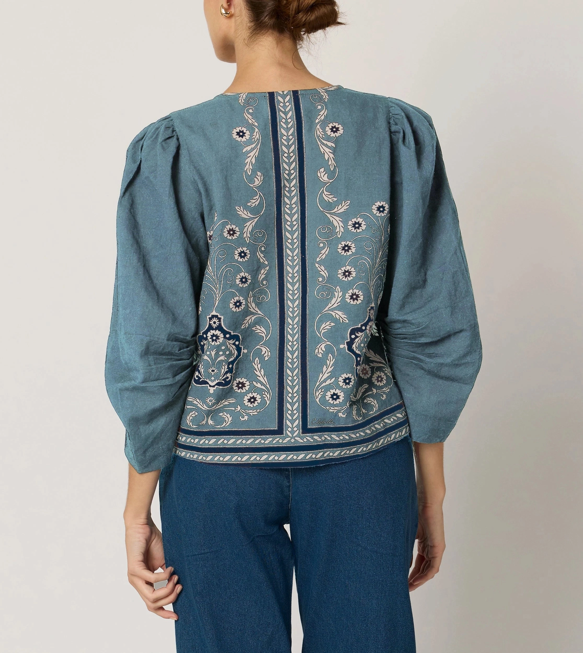 RaglanSleeve Farrah Blouse | Cardamon Blue