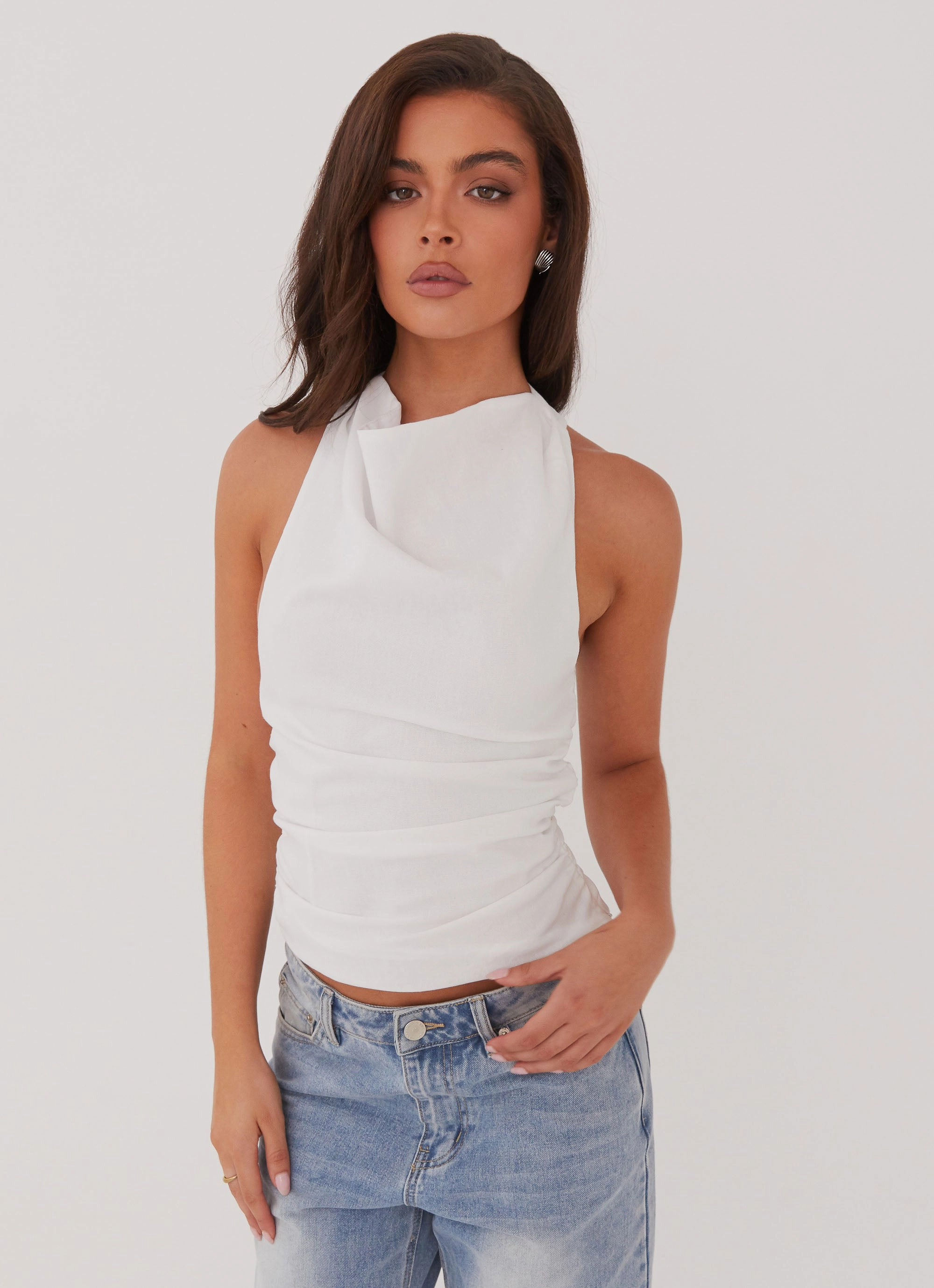 Cloud Whisper Linen Top - White Hygroscopic Inner Layer