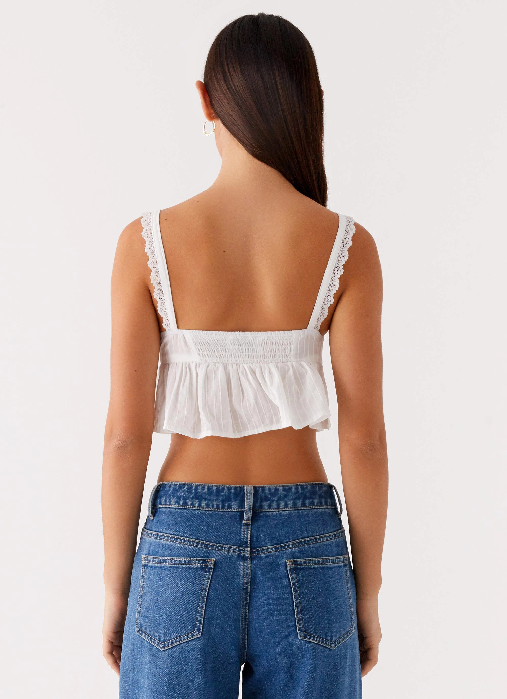 Elliana Cami Top - White Tagless Design ZeroWastePattern
