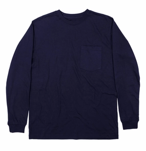 Unmatched comfort Roll-Up Sleeve Berne Mens Navy 100% Cotton Heavyweight Pocket Tee S/S