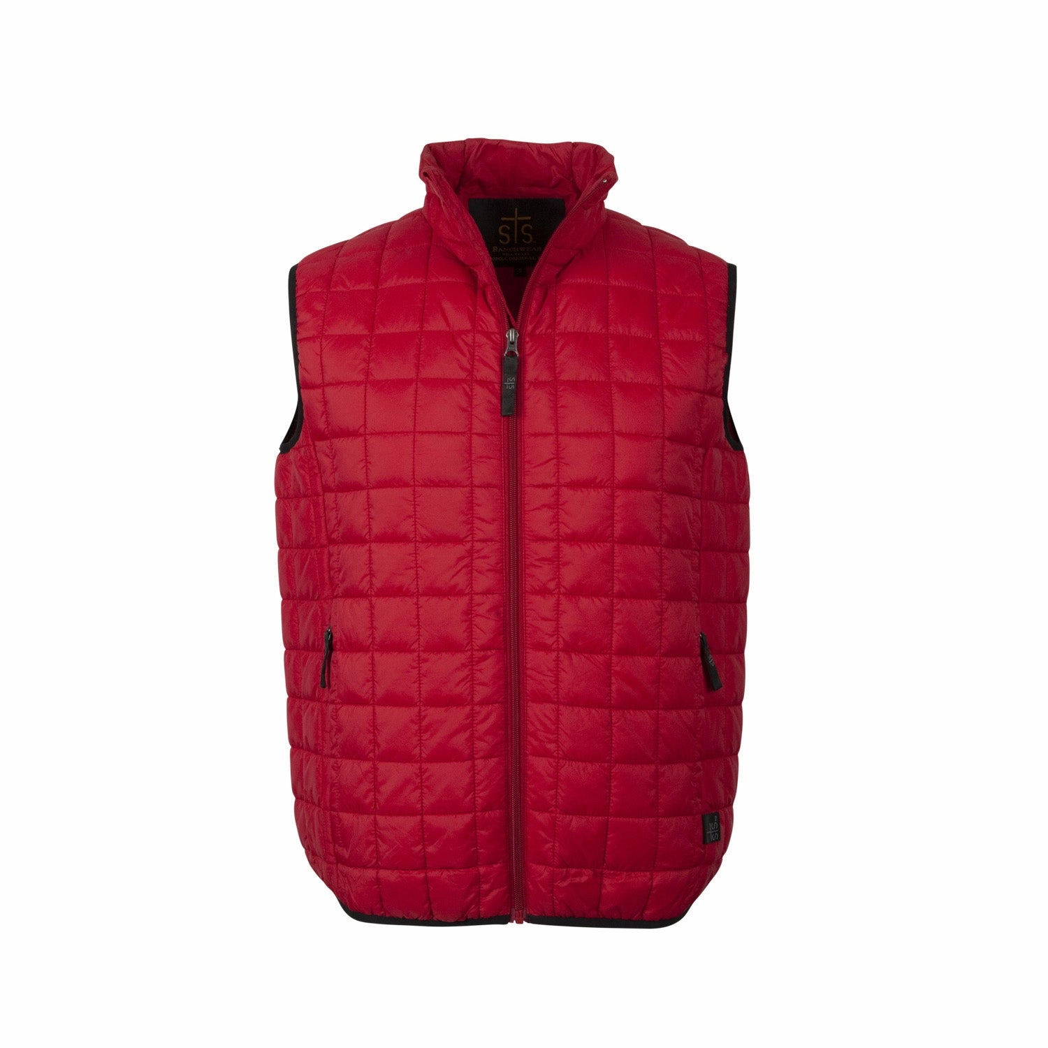 STS Ranchwear Mens Wesley Red 100% Polyester Softshell Vest Wet Wicking
