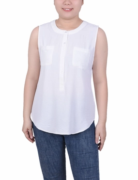 Wrinkle Resistant Treatment FlexibleSole Sleeveless Air Flow Blouse