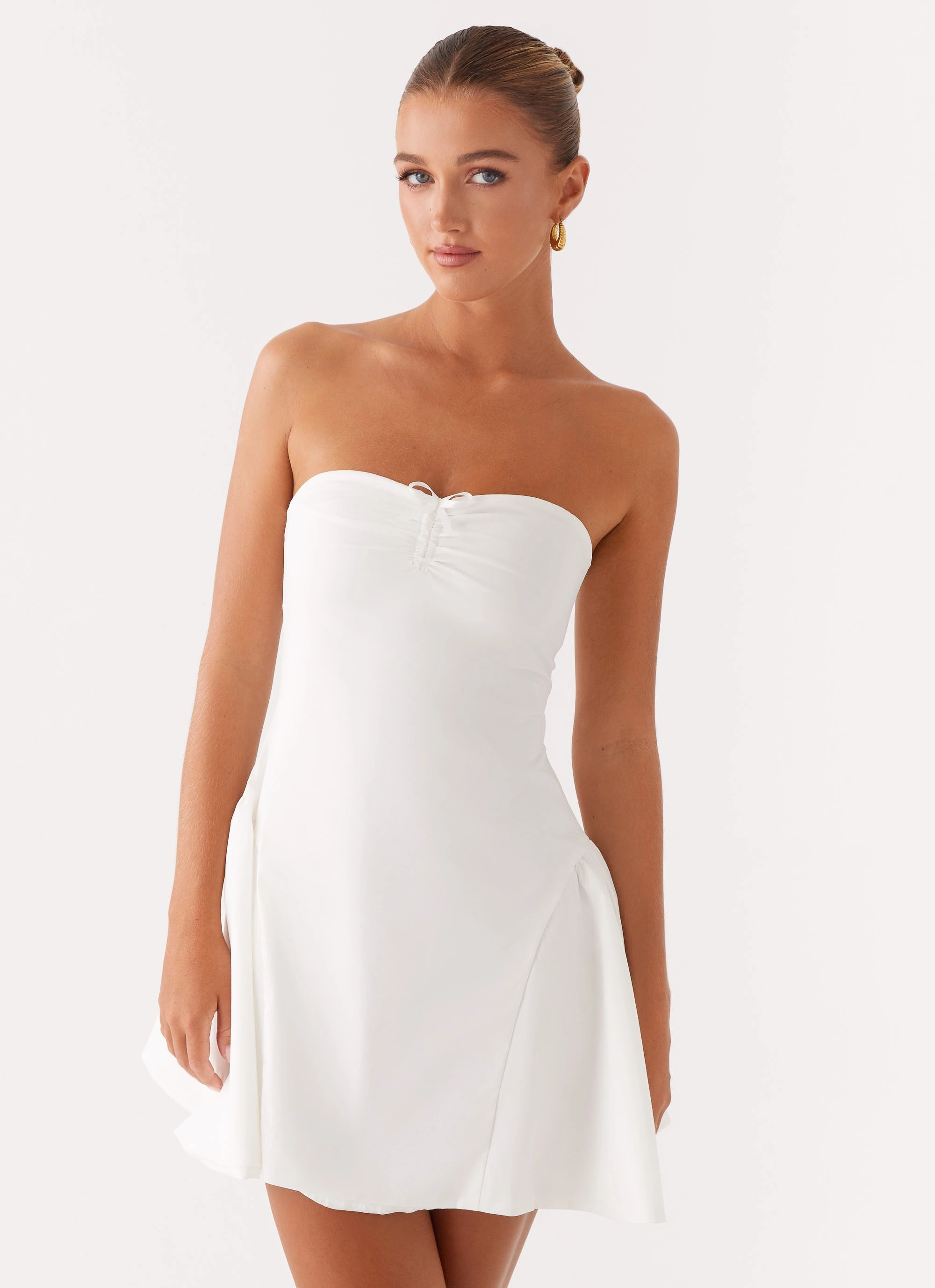 Lucille Mini Dress - White Bright-colored piece Night Charm