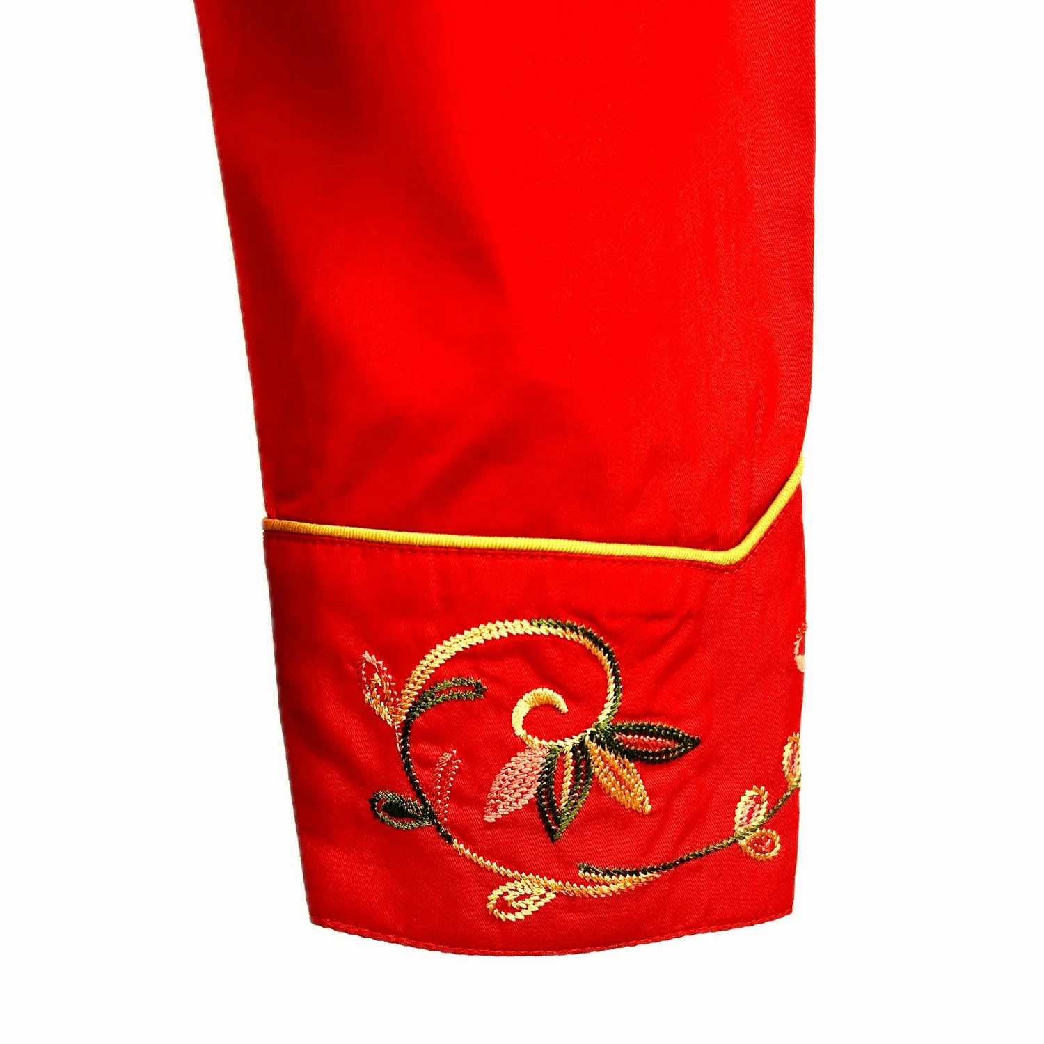 Rockmount Womens Vintage Variegated Floral Red 100% Cotton L/S Shirt Summer Vibes