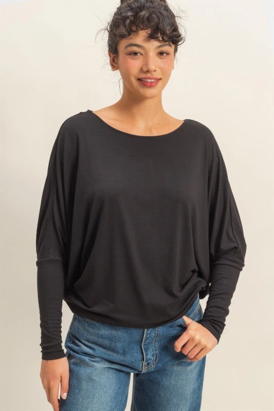 GarmentWashedFinish Anna Dolman Long Sleeve Top