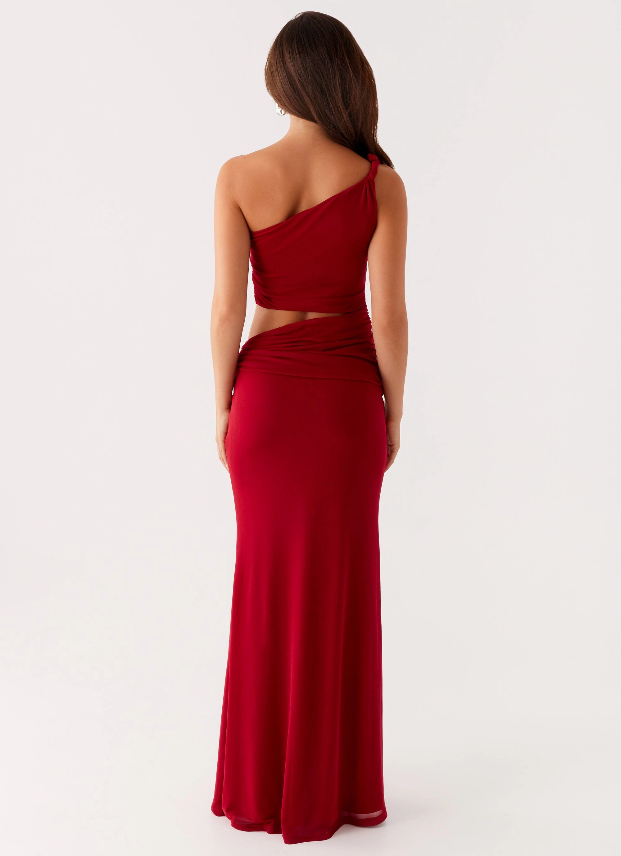 Edgy-Look Three Wishes Maxi Dress - Raspberry