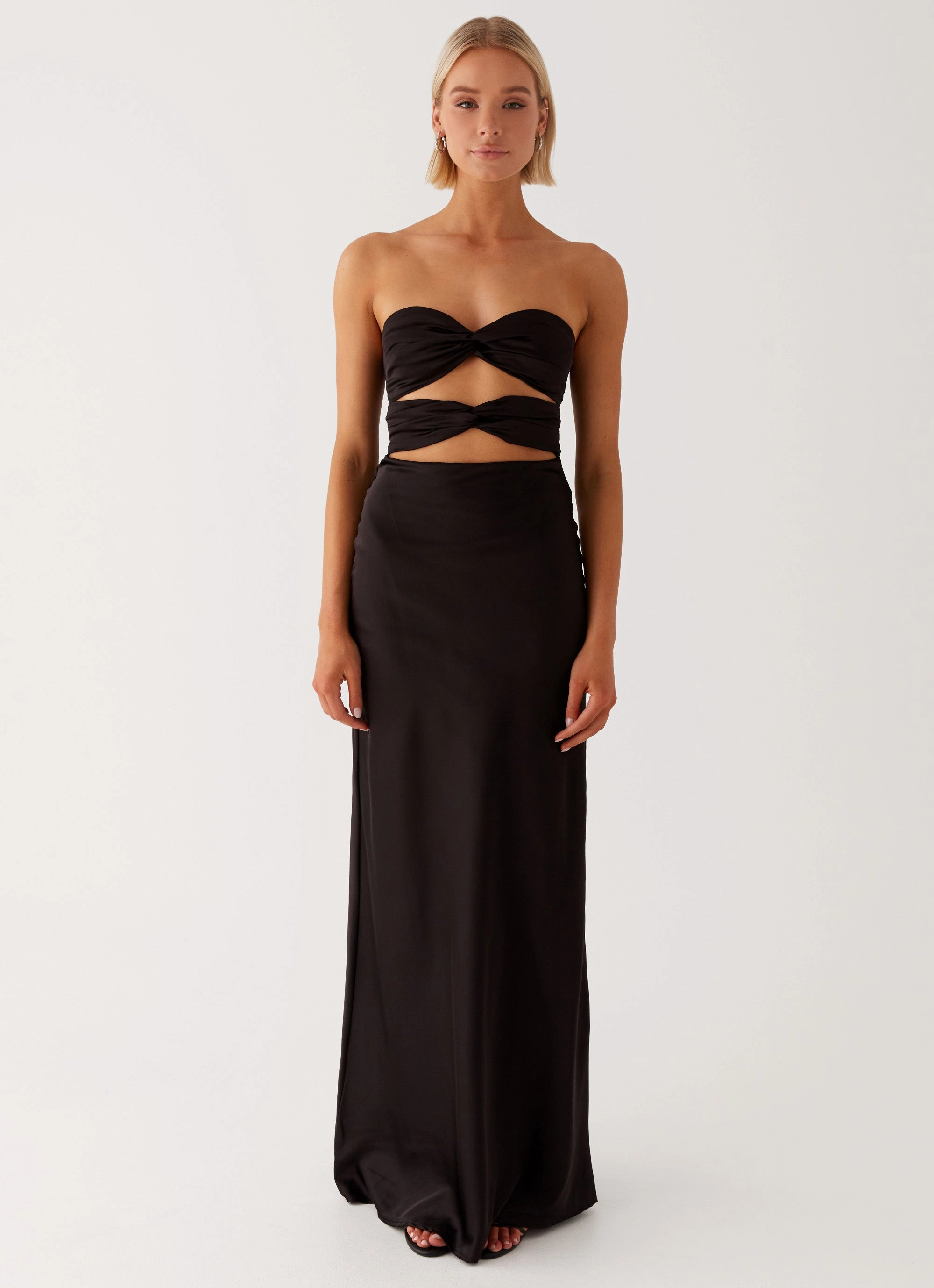 Rainy Day Fashion Insulation Tianna Strapless Maxi Dress - Black